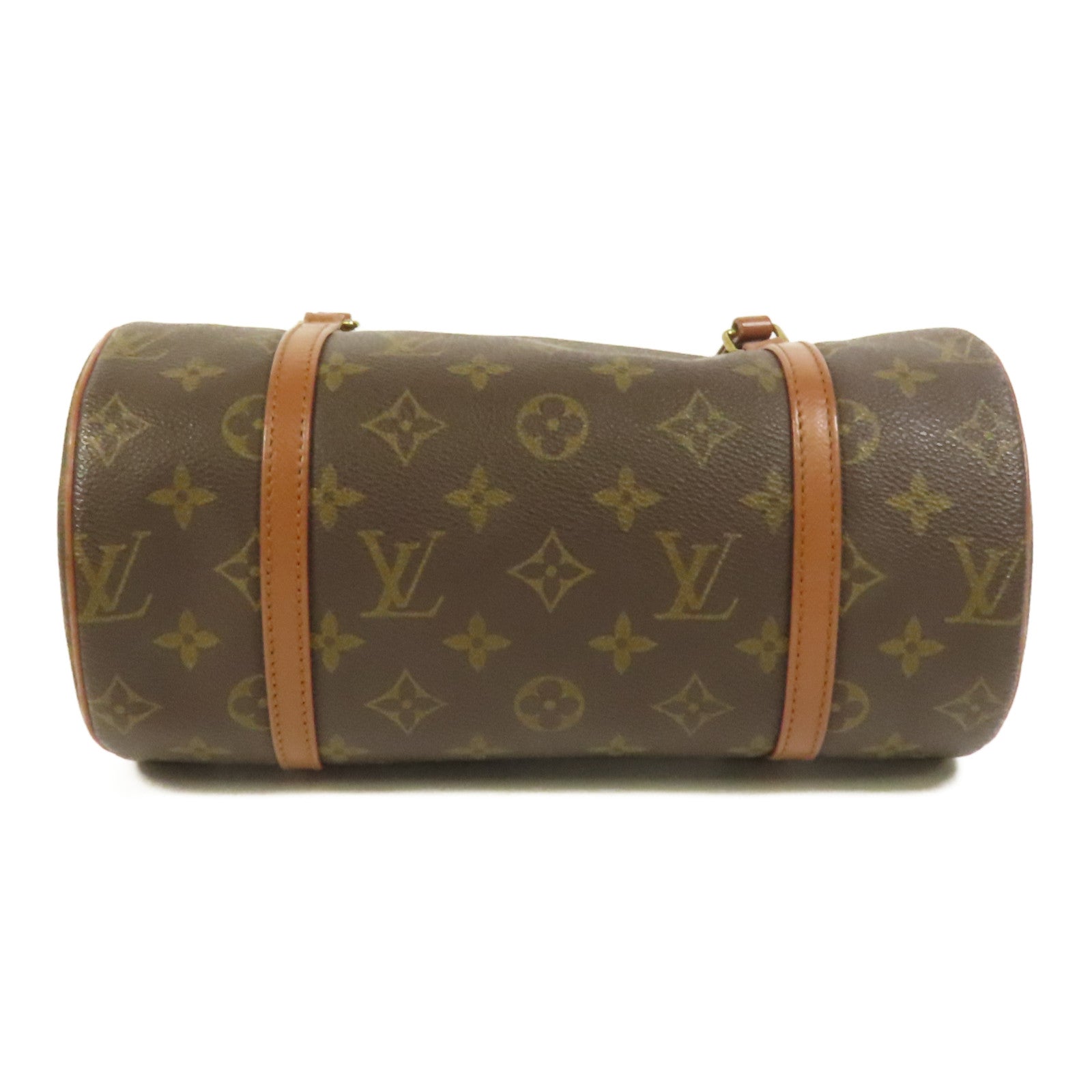 LOUIS VUITTON Monogram Papillon金扣手挽袋棕色