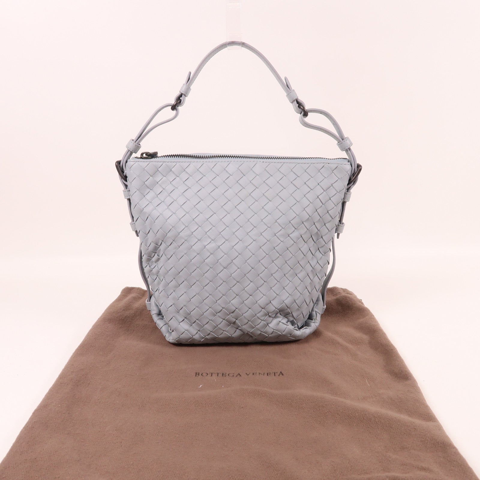 BOTTEGA VENETA 牛皮皮革Hand Bag手挽袋淺藍色