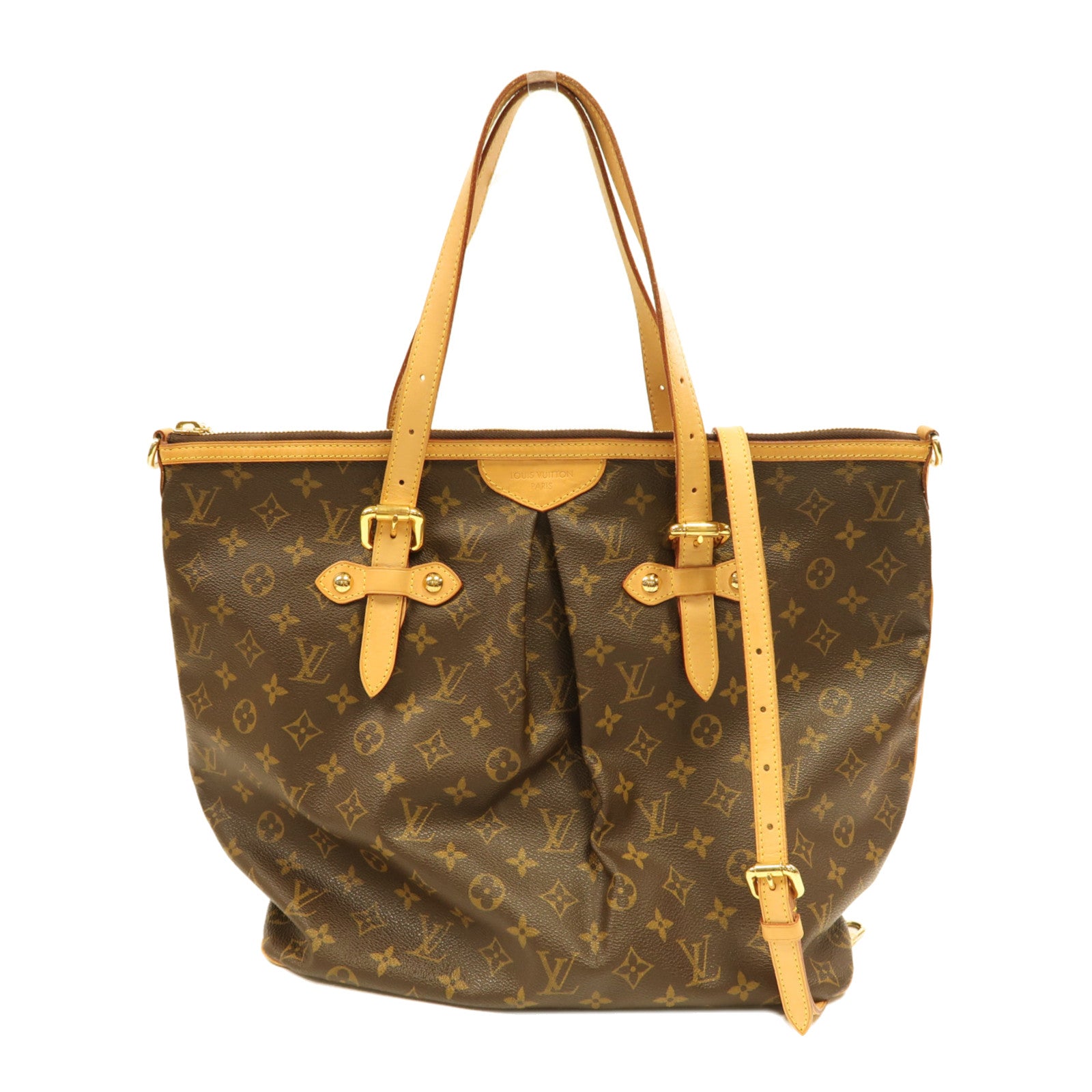 LOUIS VUITTON Monogram Palermo GM金扣手挽肩背兩用袋啡色
