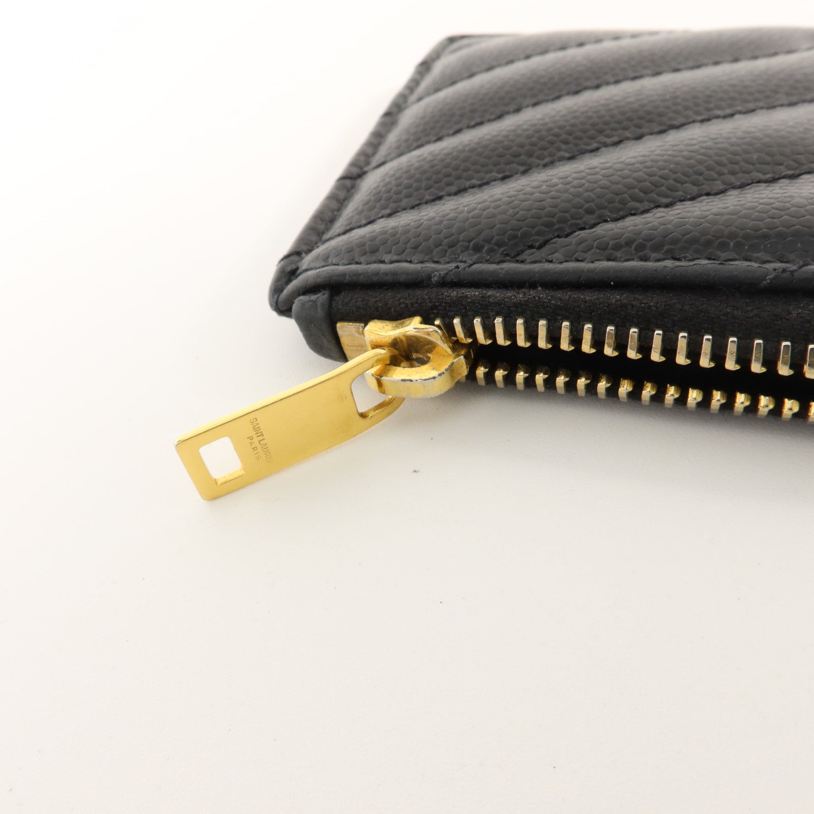 YVES SAINT LAURENT 牛皮皮革Card Case金扣卡片套