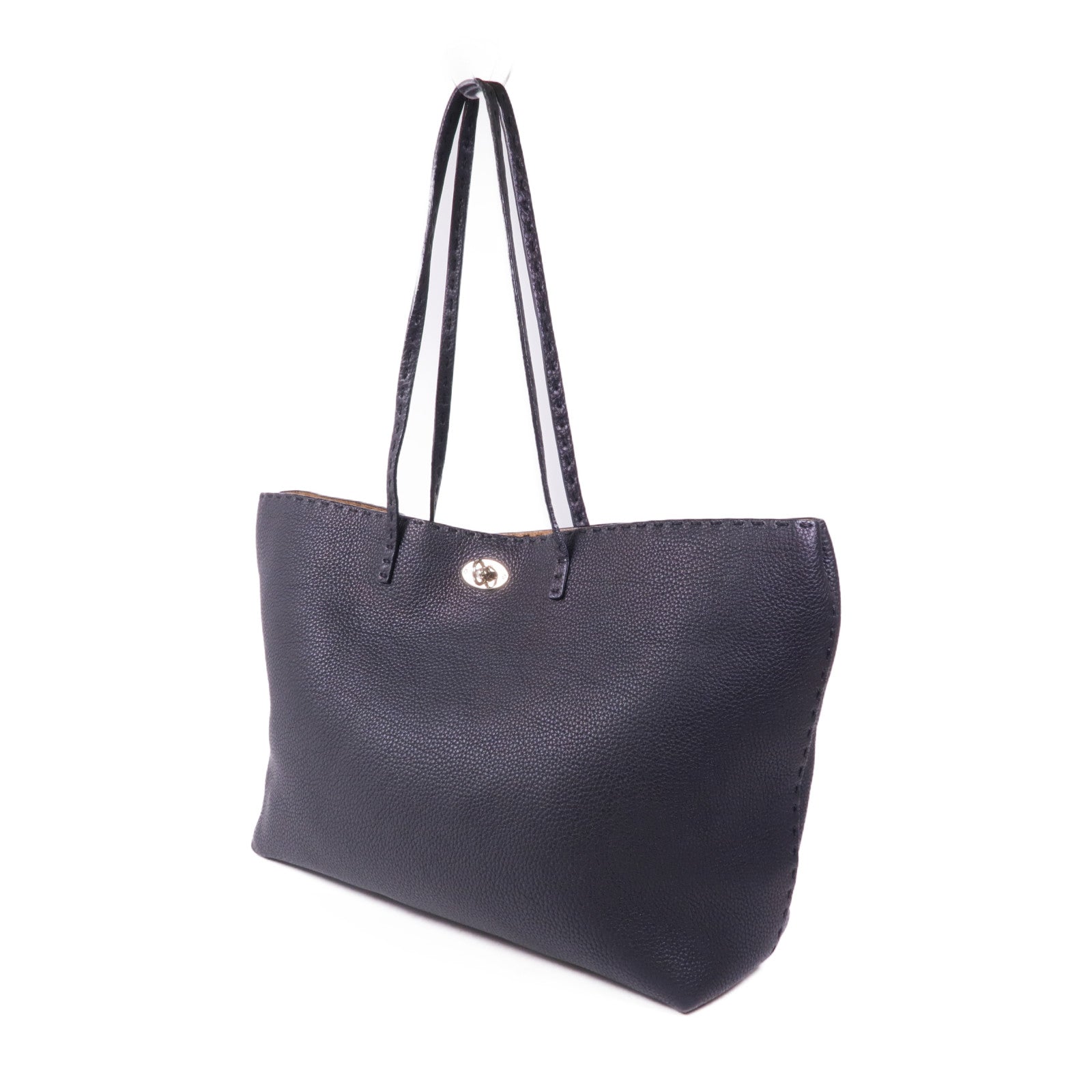 FENDI 牛皮皮革Shoulder Tote銀扣肩背袋/手挽袋