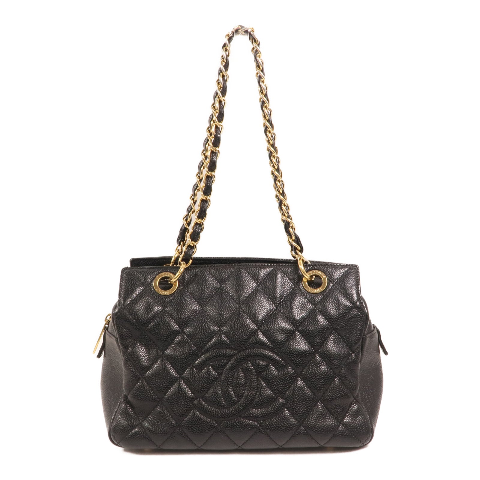 CHANEL 牛皮皮革Petite Timeless Tote金扣肩背袋