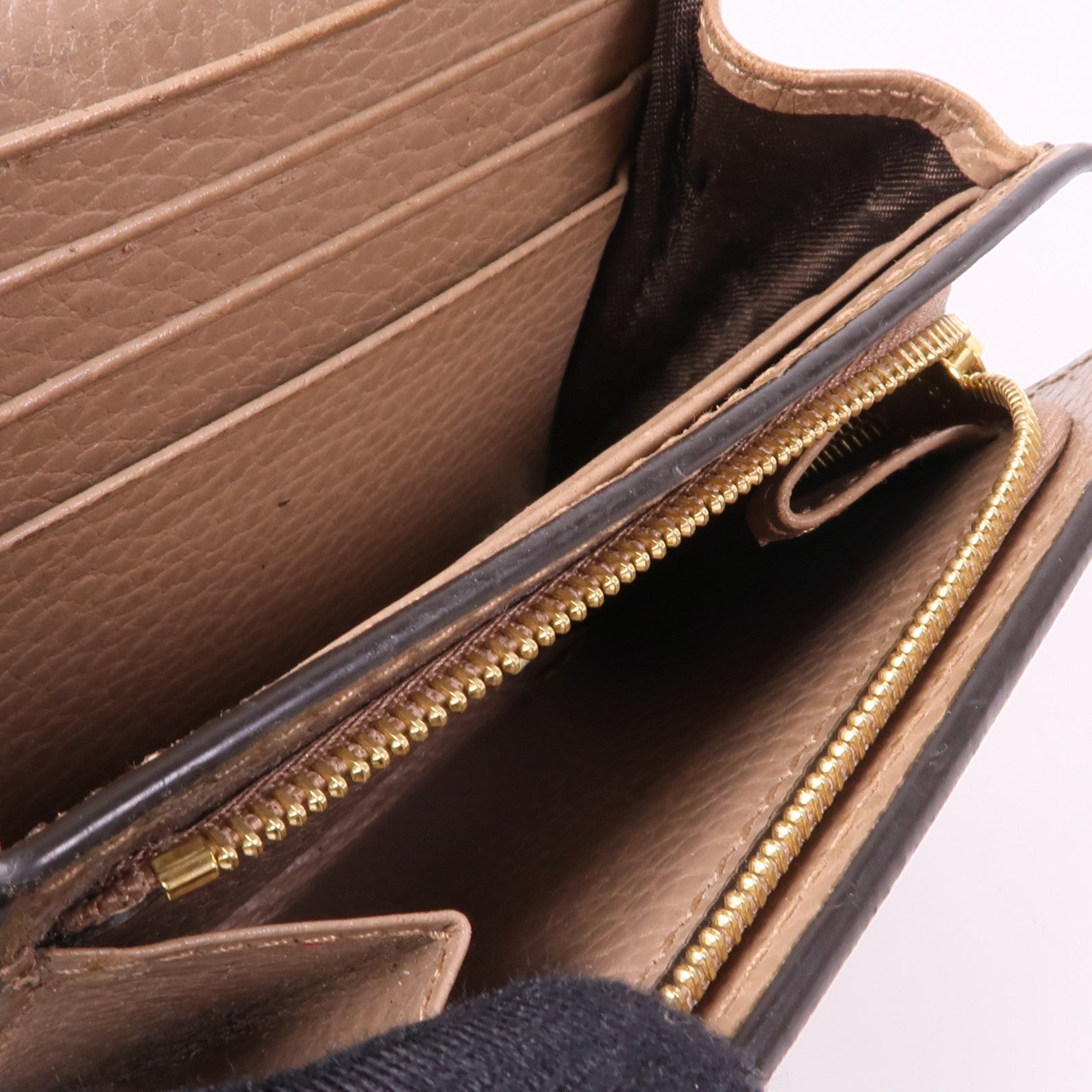 GUCCI GG GHW Wallet 598587 17WAG Leather Coated Canvas Brown