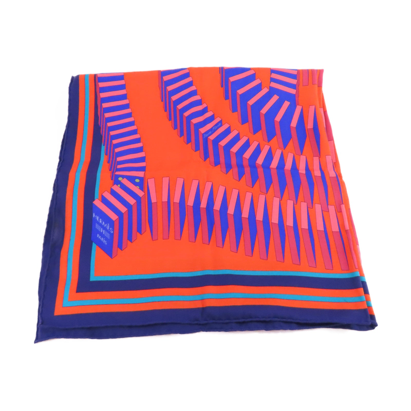 HERMES 絲質Scarf絲巾橙色/藍色/彩色