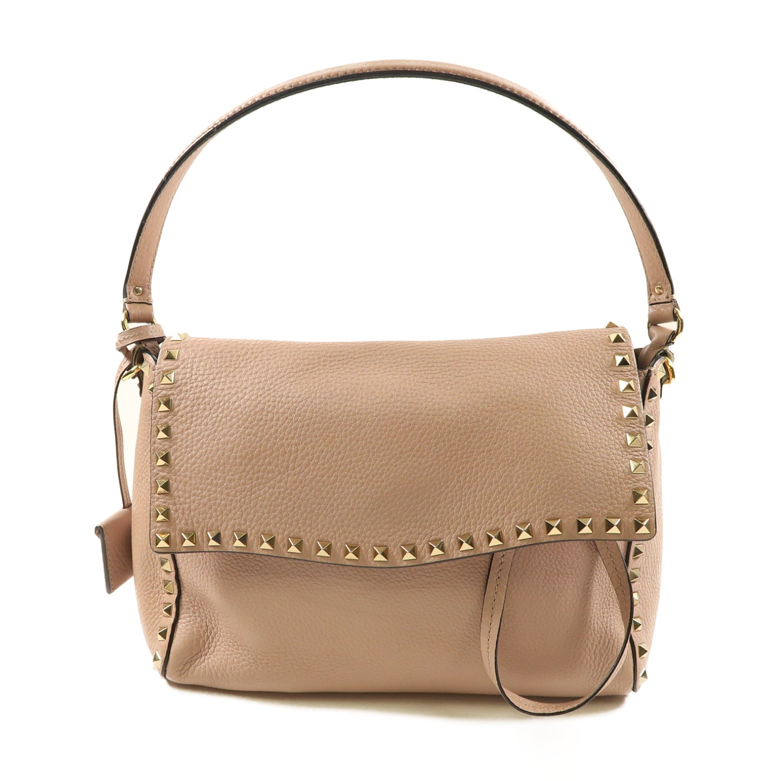 Valentino 牛皮皮革Shoulder Bag/Handbag金扣手挽袋/淺粉紅色肩背袋