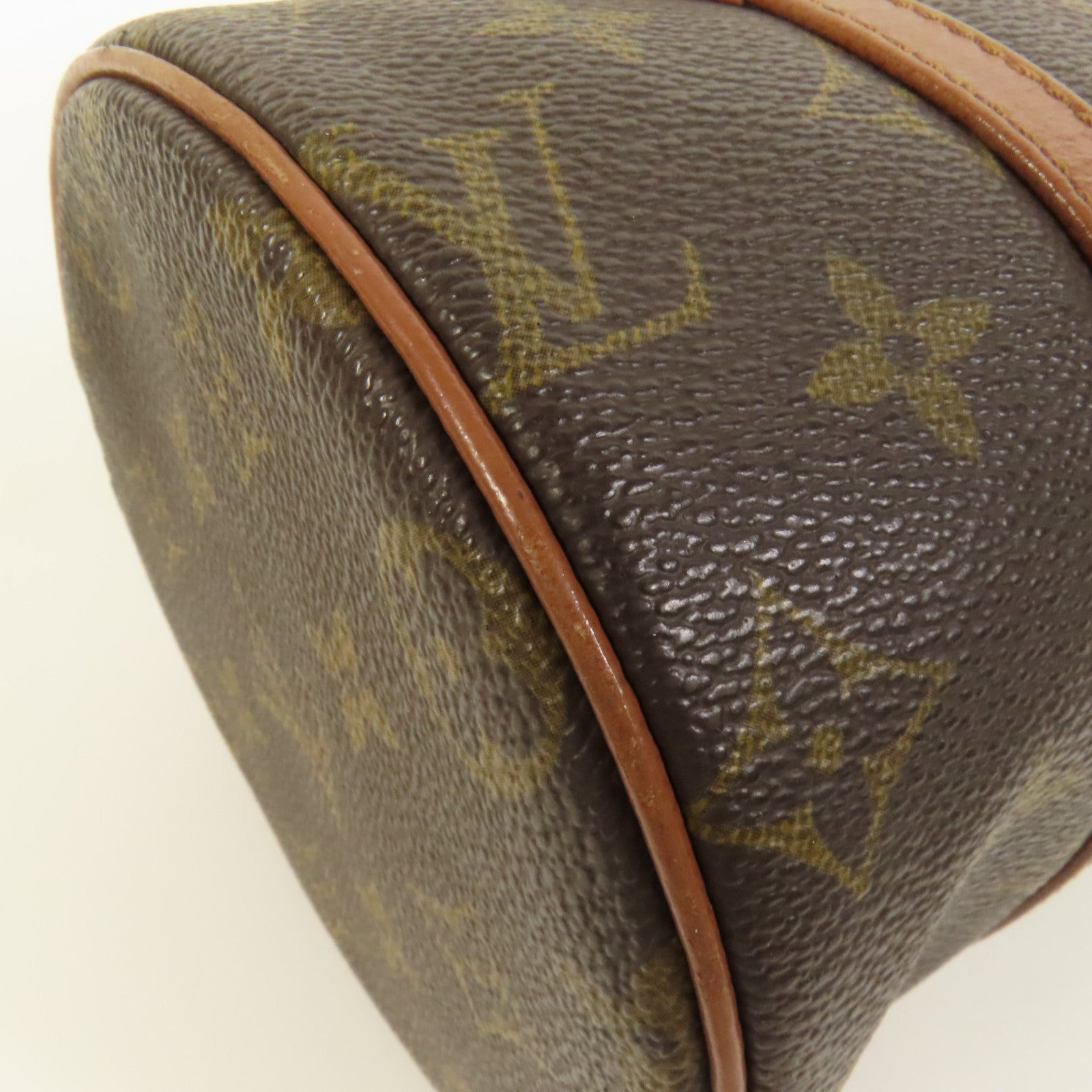 LOUIS VUITTON Monogram Papillon金扣手挽袋棕色