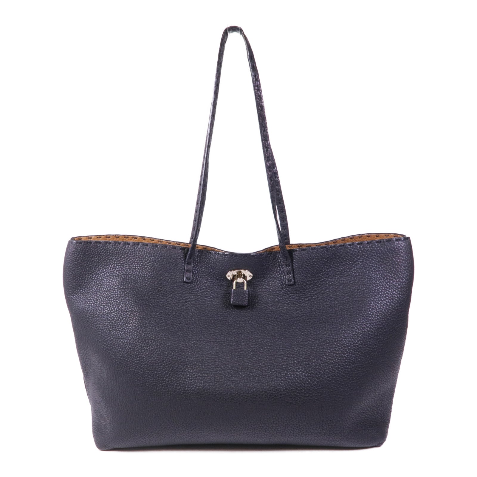 FENDI 牛皮皮革Shoulder Tote銀扣肩背袋/手挽袋