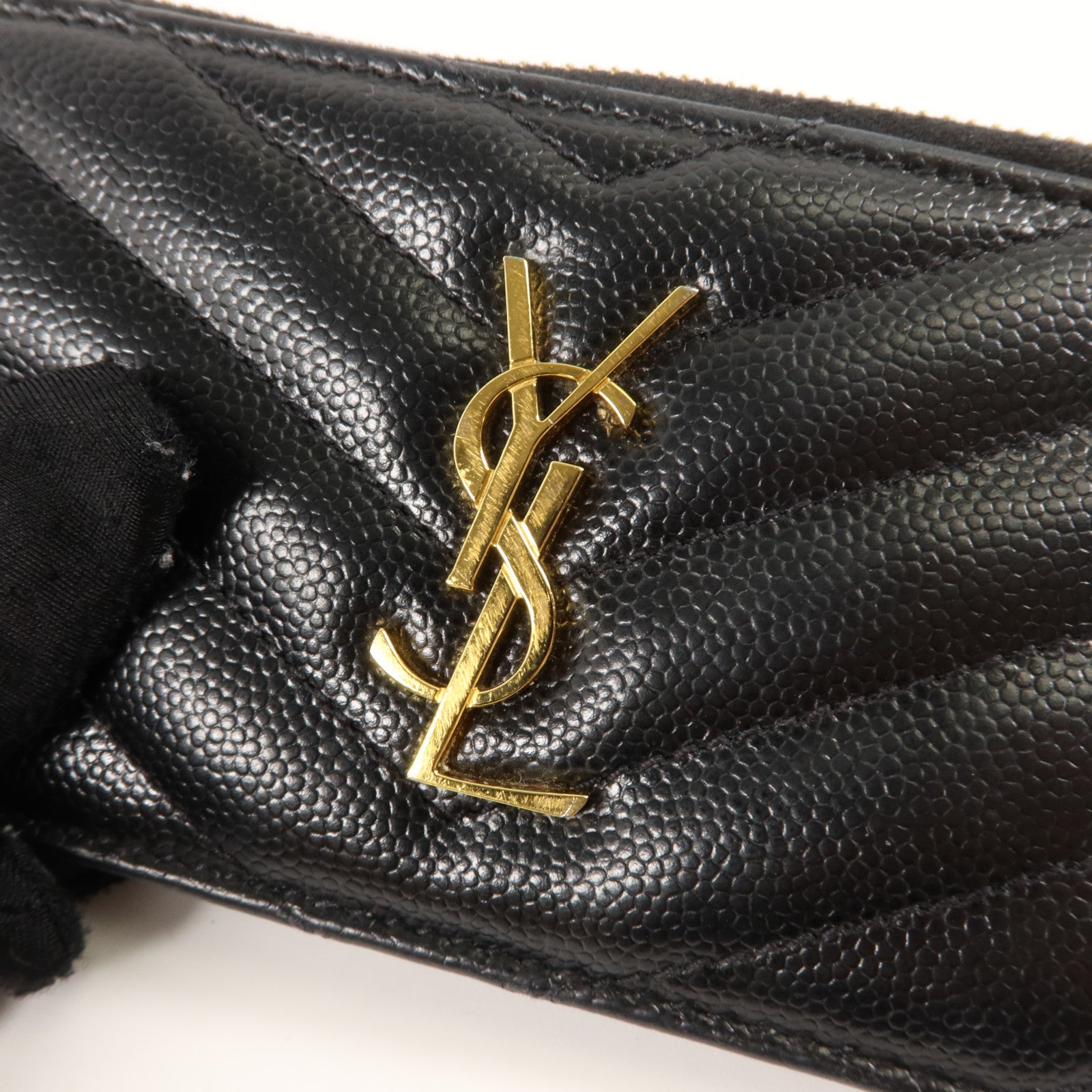 YVES SAINT LAURENT 牛皮皮革Card Case金扣卡片套