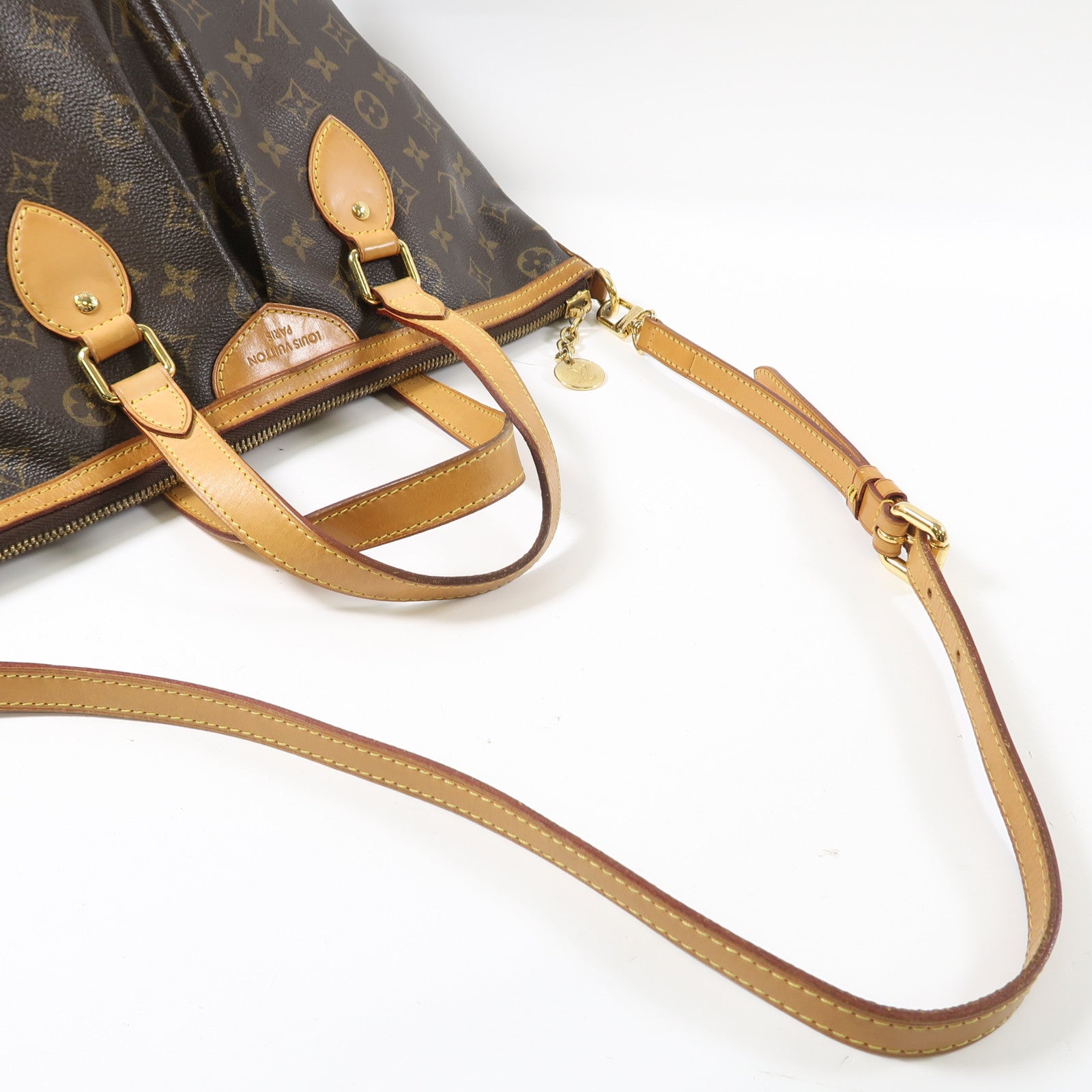 LOUIS VUITTON Monogram Palermo PM金扣手挽肩背兩用袋啡色