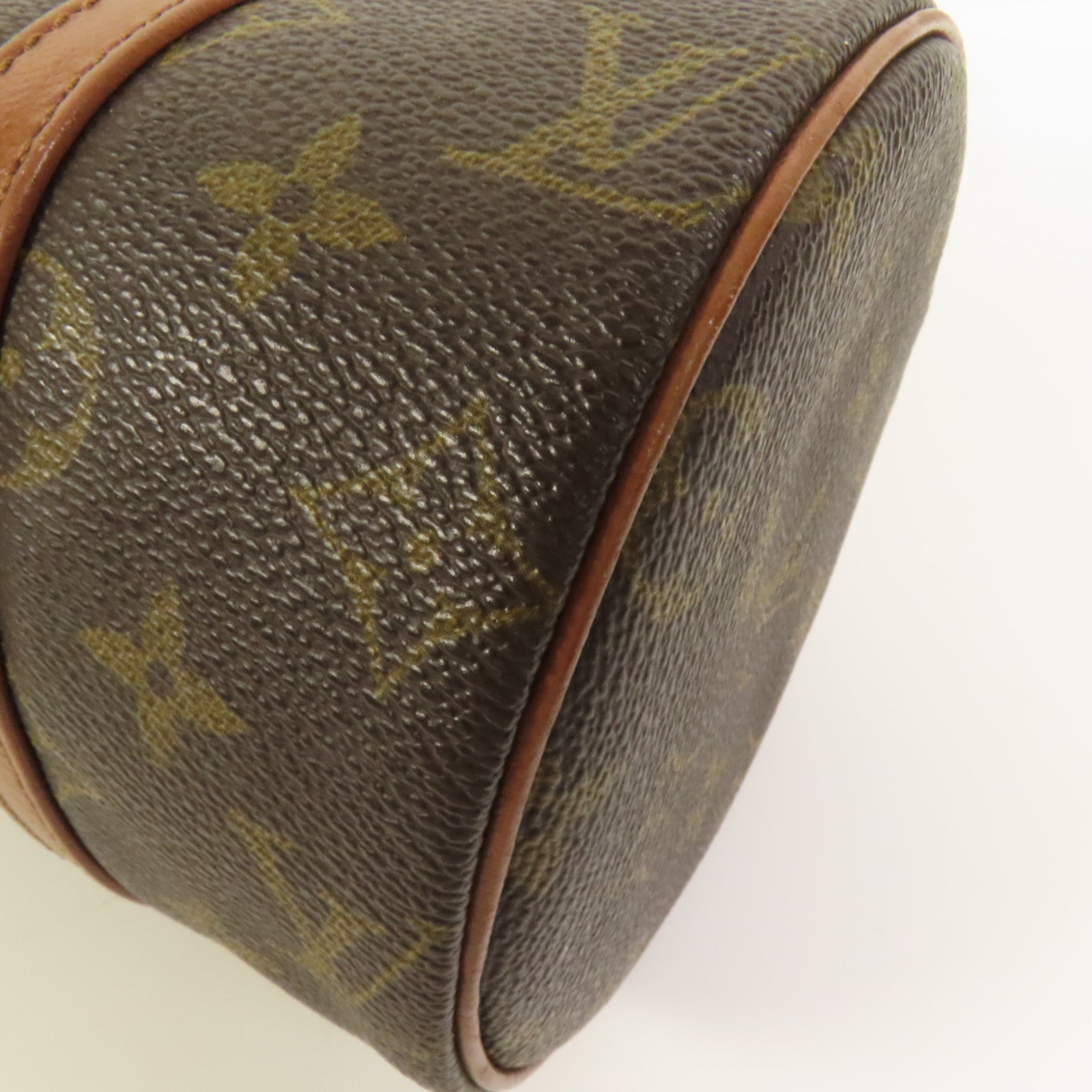 LOUIS VUITTON Monogram Papillon金扣手挽袋棕色