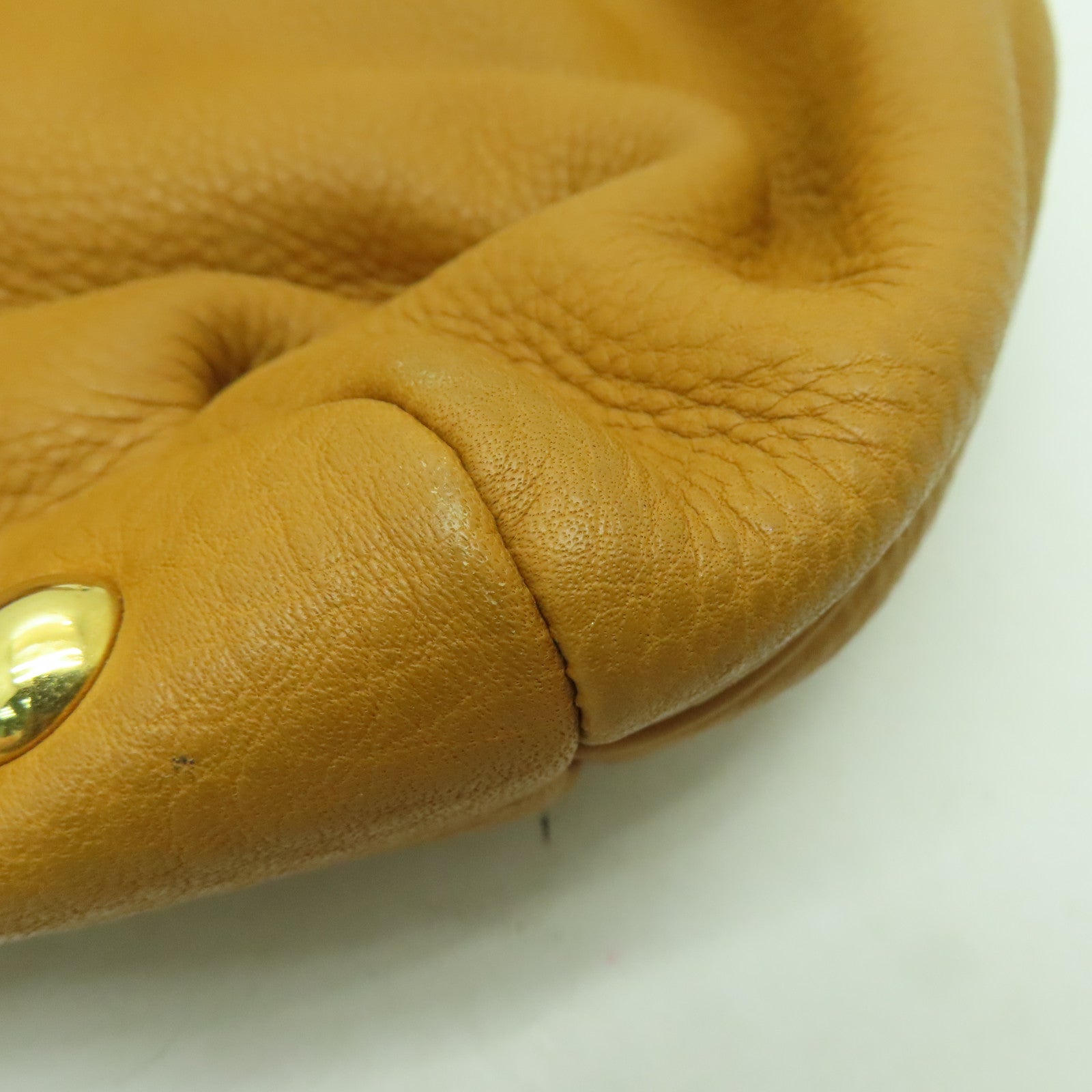 Miu Miu 【激減優惠】牛皮皮革Shoulder Bag金扣手挽肩背兩用袋啡色