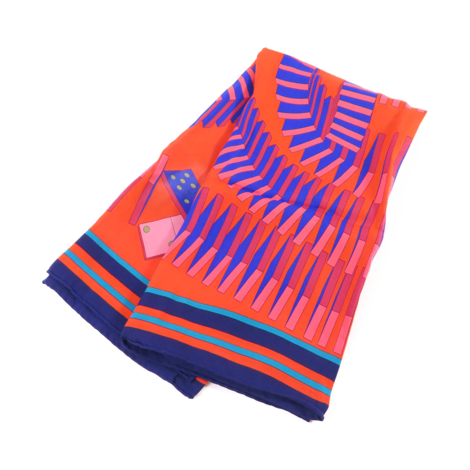 HERMES 絲質Scarf絲巾橙色/藍色/彩色