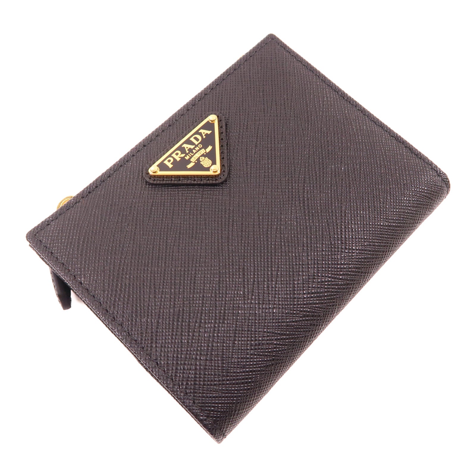 PRADA Saffiano皮革Wallet金扣錢包