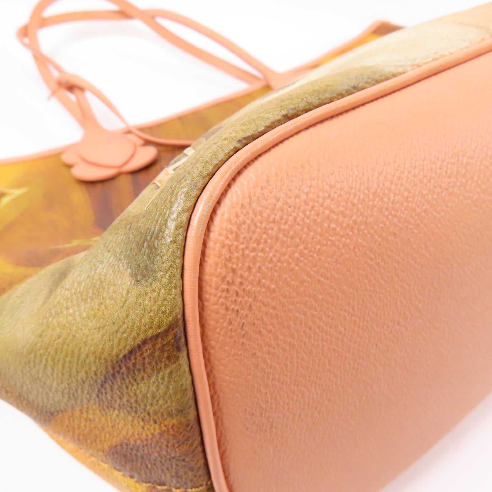 LOUIS VUITTON 塗層帆布/牛皮皮革Masters Collection Fragonard Neverfull MM手挽袋棕色/粉紅色