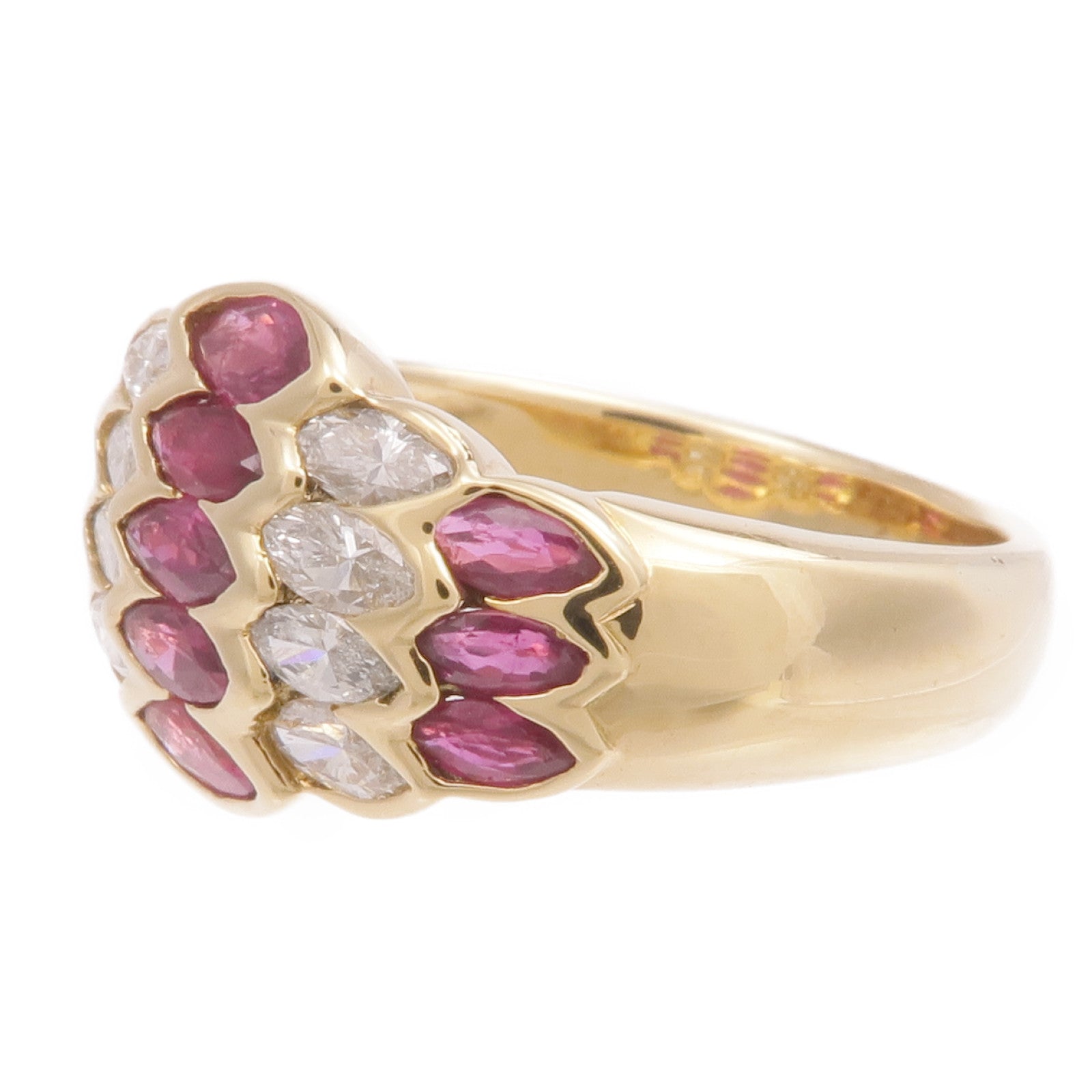 JEWELRY 【激減優惠】18K黃金Ruby Diamond Ring紅寶石/鑽石戒指US#7.5