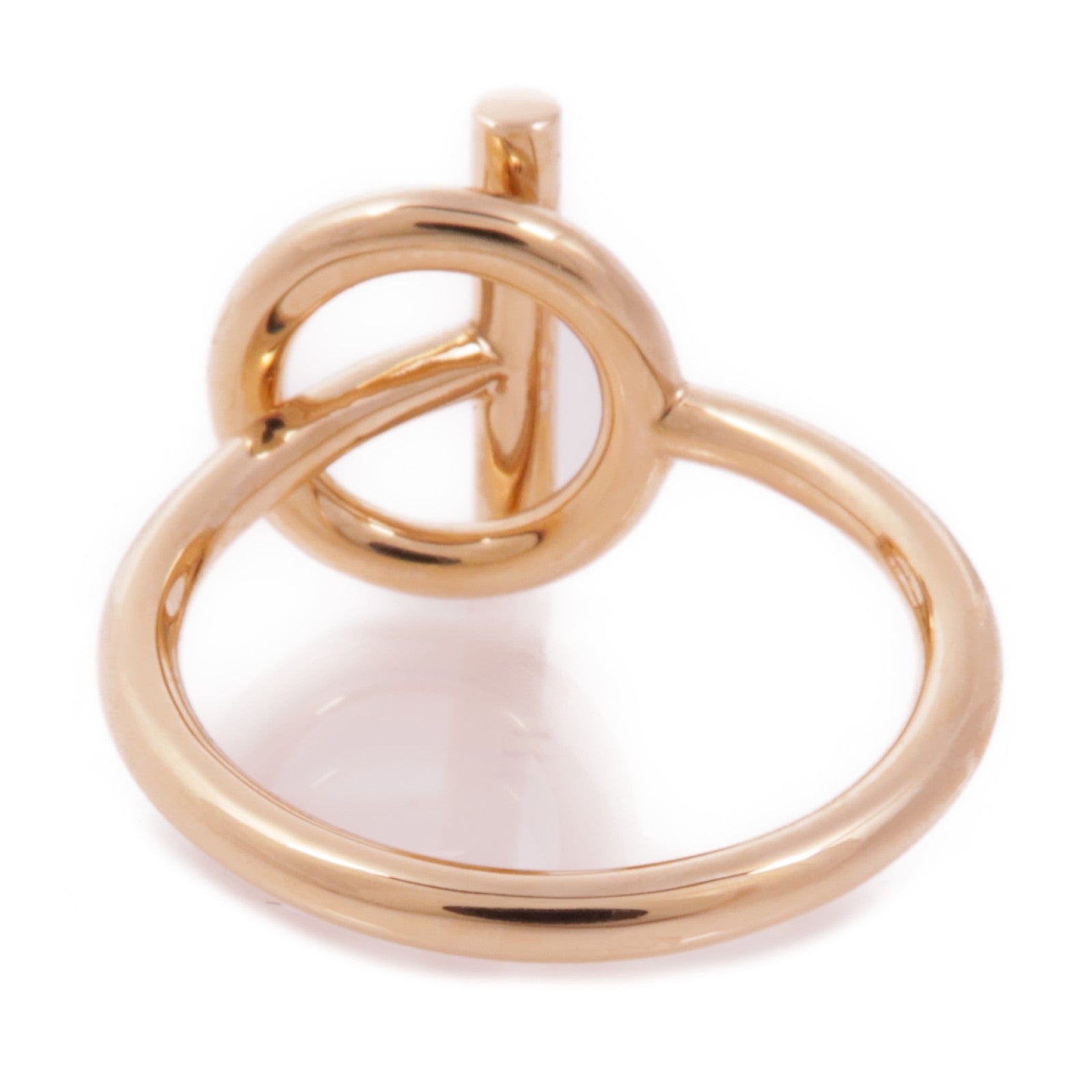 HERMES 18K玫瑰金Echappee Ring鑽石戒指Hermes#52/US#6