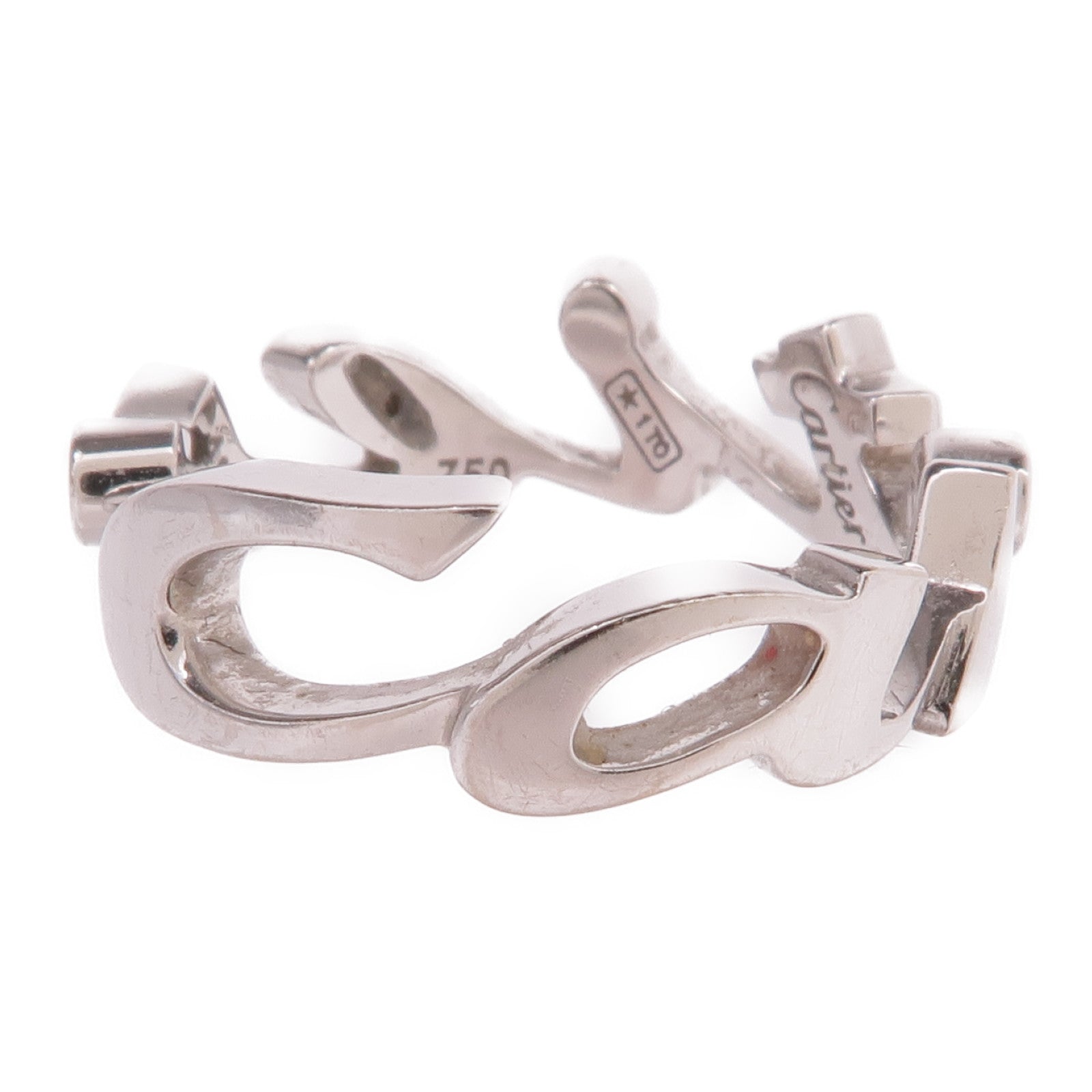 CARTIER 18K白金Signature Ring戒指Cartier#49/US#5