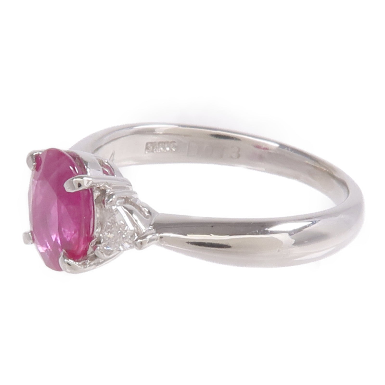 JEWELRY PT900鉑金Ruby Diamond Ring紅寶石/鑽石戒指