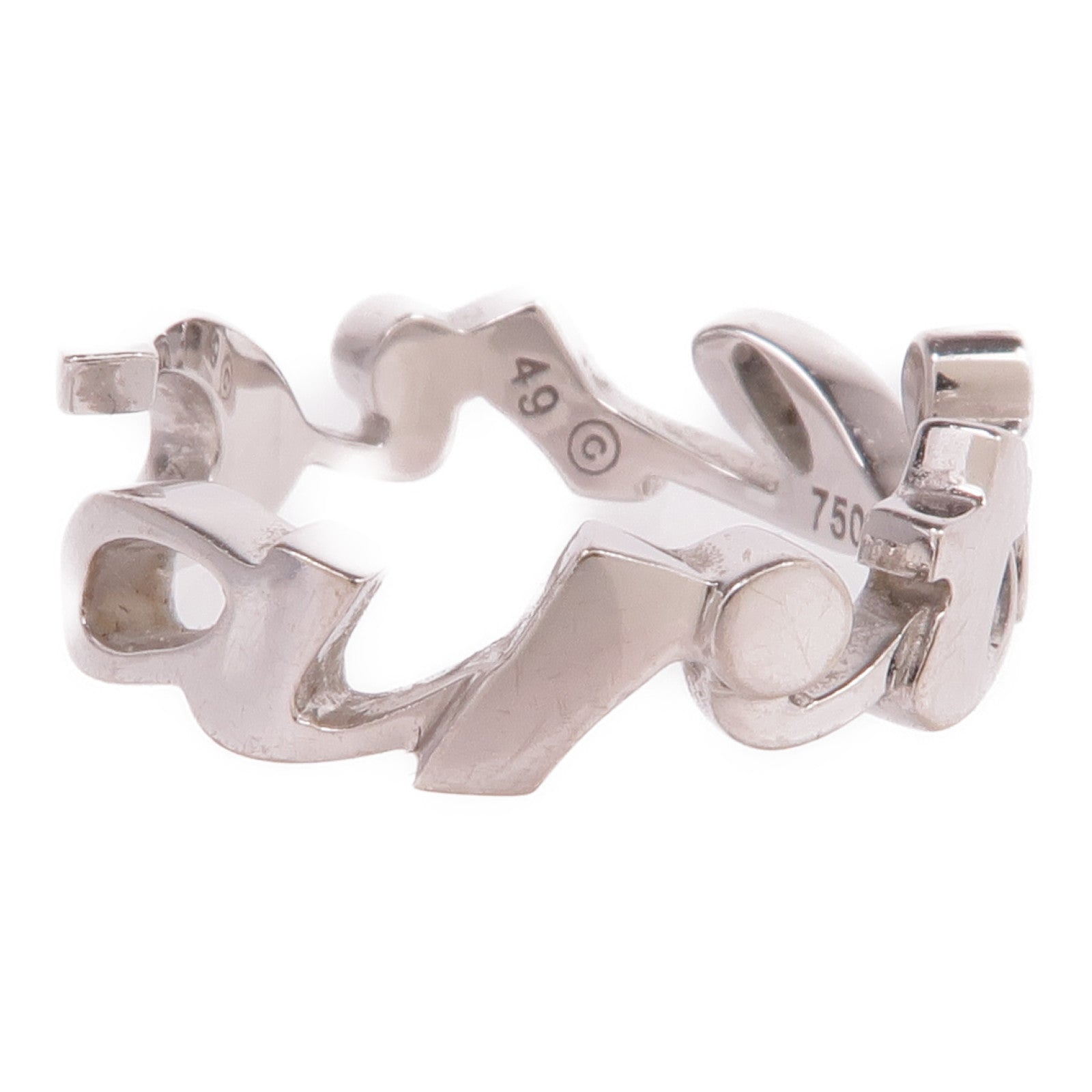 CARTIER 18K白金Signature Ring戒指Cartier#49/US#5