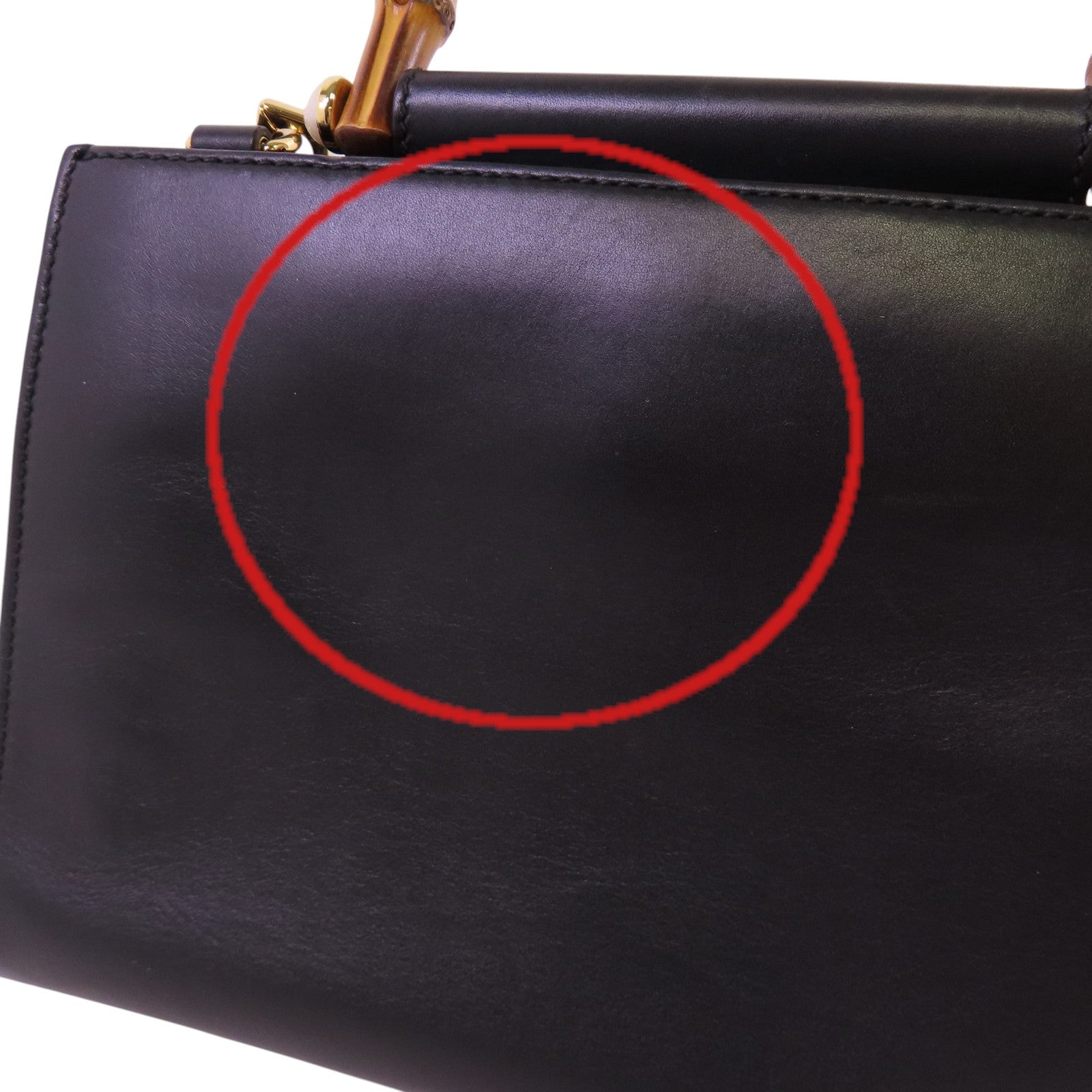 GUCCI 牛皮皮革Nymphaea Bamboo金扣手挽肩背兩用袋