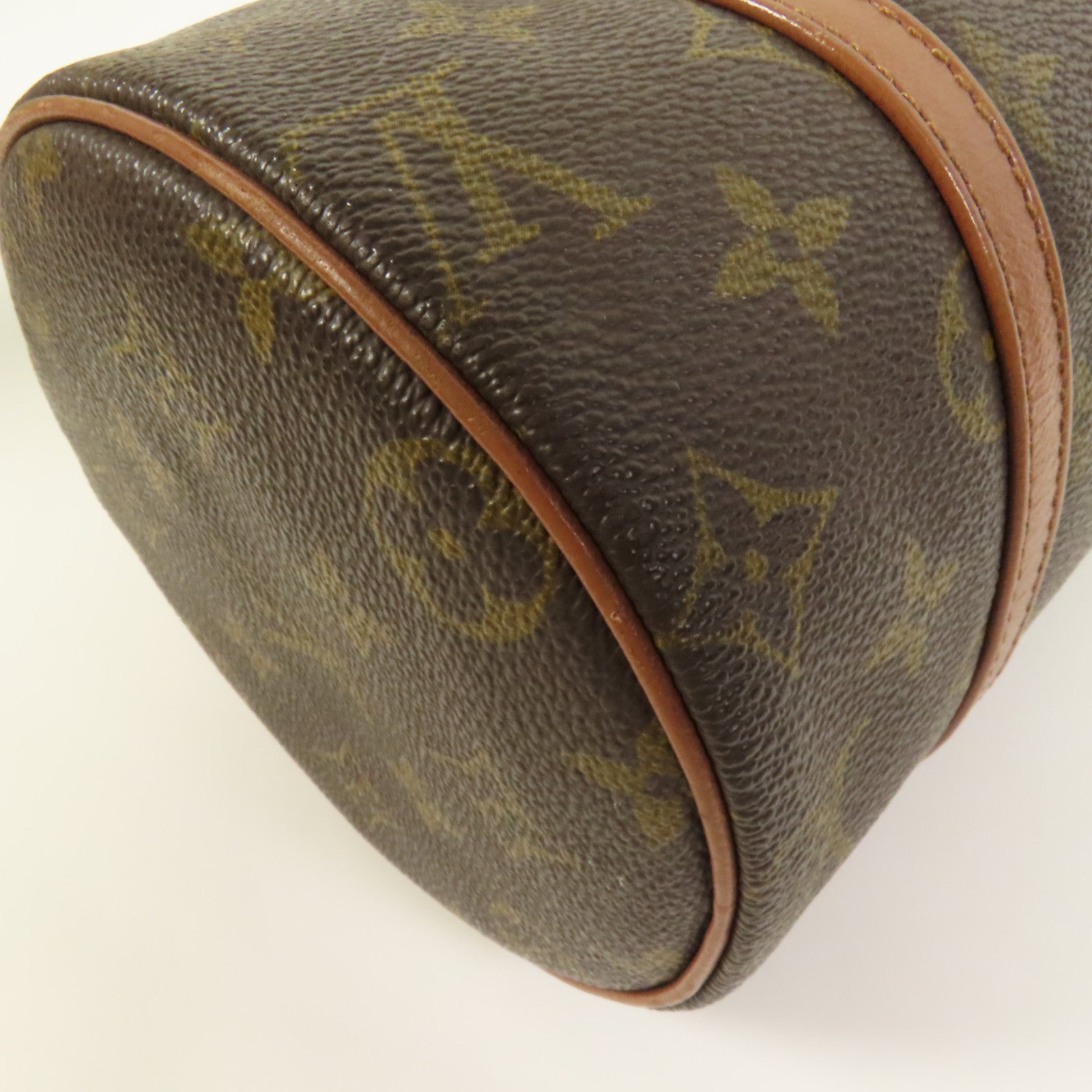 LOUIS VUITTON Monogram Papillon金扣手挽袋棕色