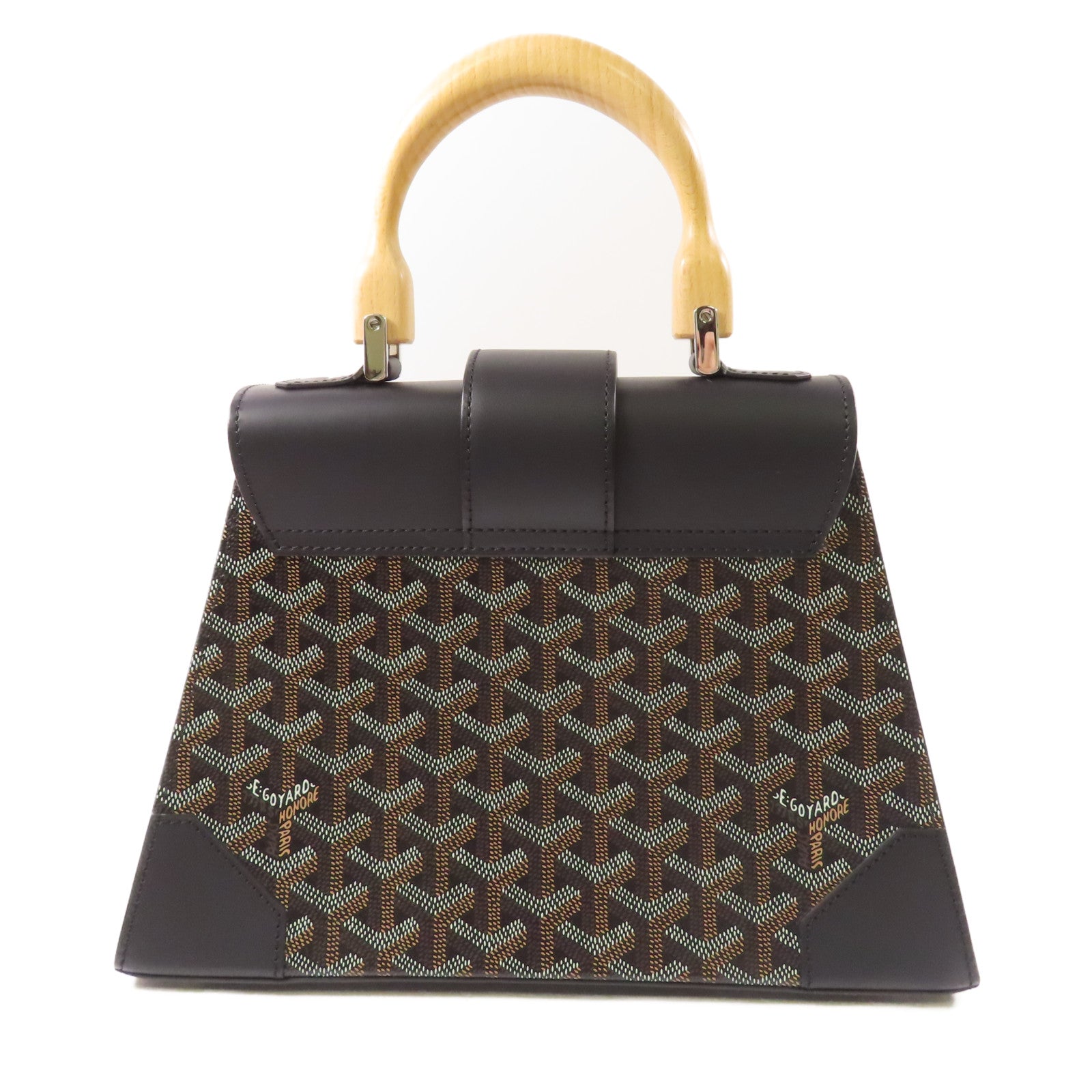 GOYARD 塗層帆布/皮革Saigon銀扣手挽肩背兩用袋
