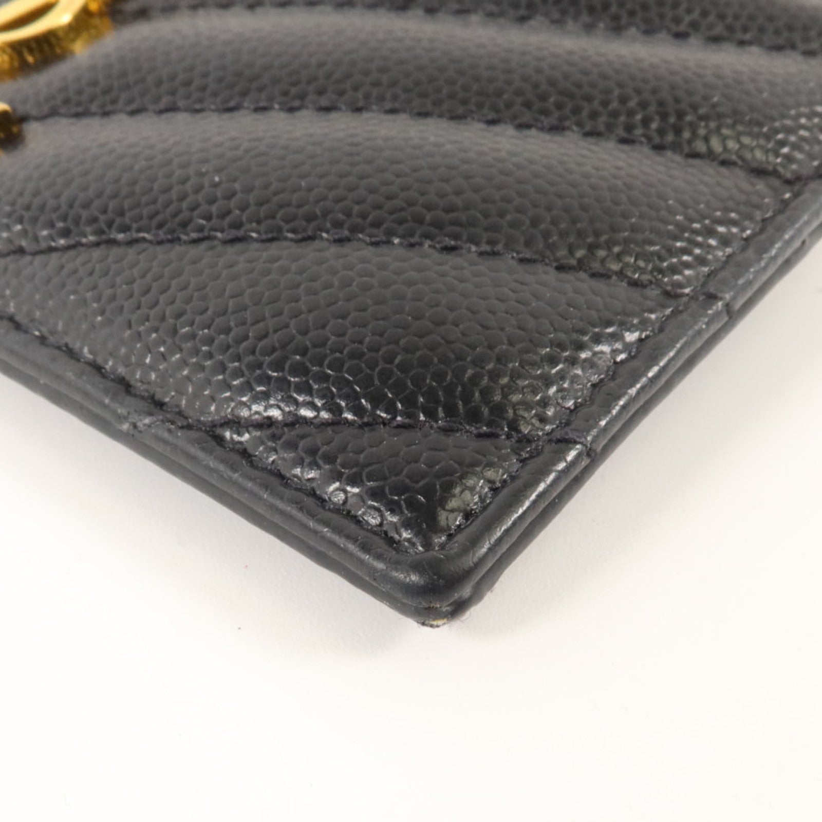 YVES SAINT LAURENT 牛皮皮革Card Case金扣卡片套