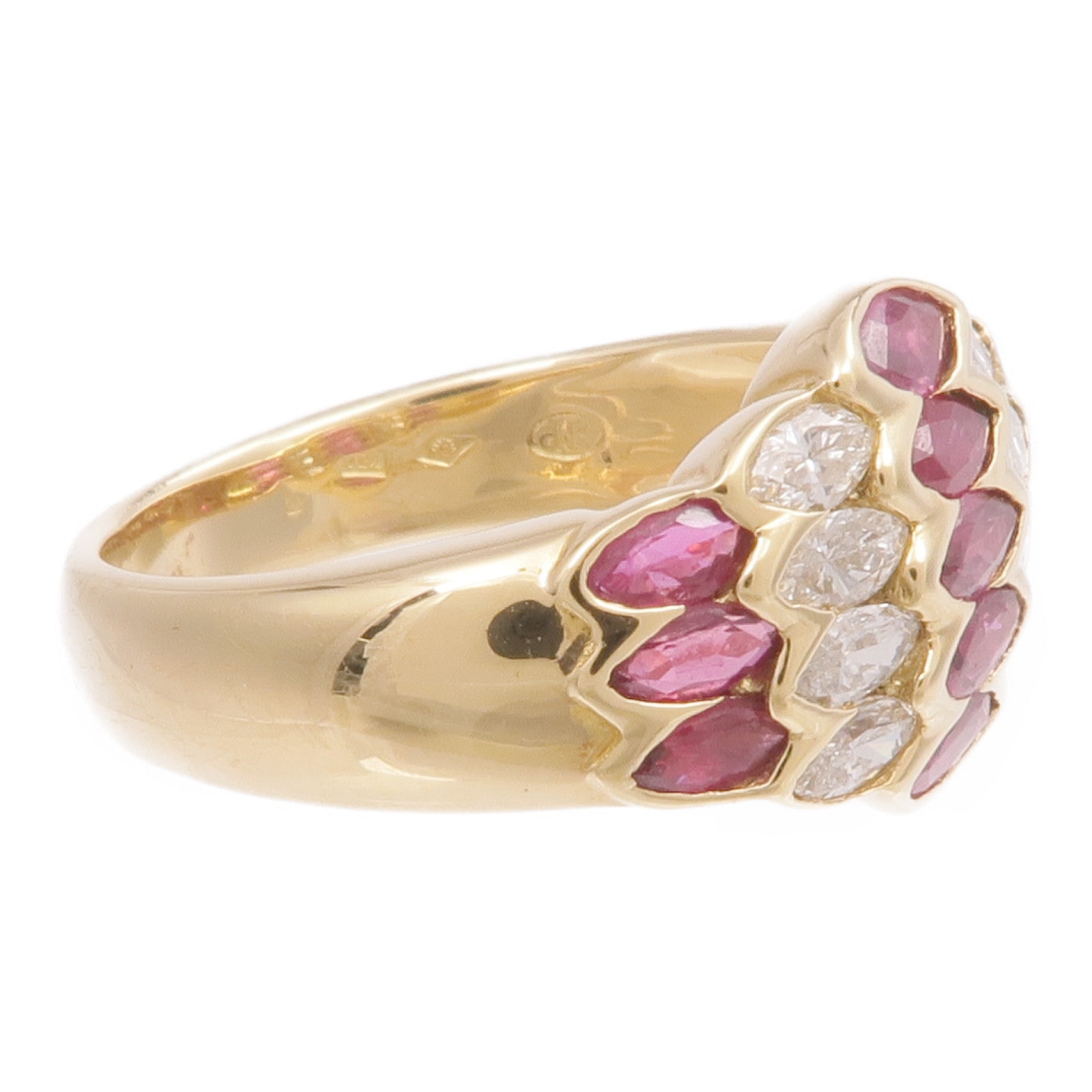 JEWELRY 【激減優惠】18K黃金Ruby Diamond Ring紅寶石/鑽石戒指US#7.5