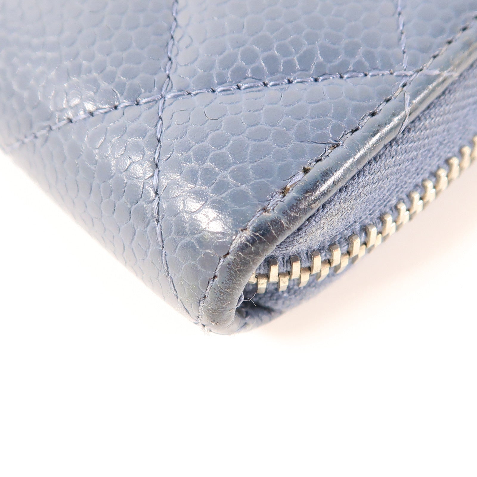 CHANEL 牛皮皮革Long Wallet銀扣長錢包