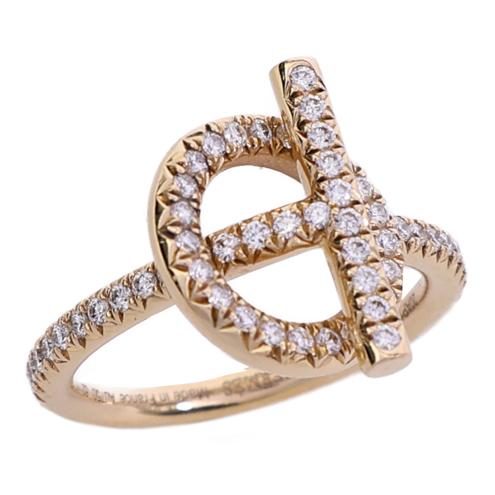 HERMES 18K玫瑰金Echappee Diamond Ring鑽石戒指