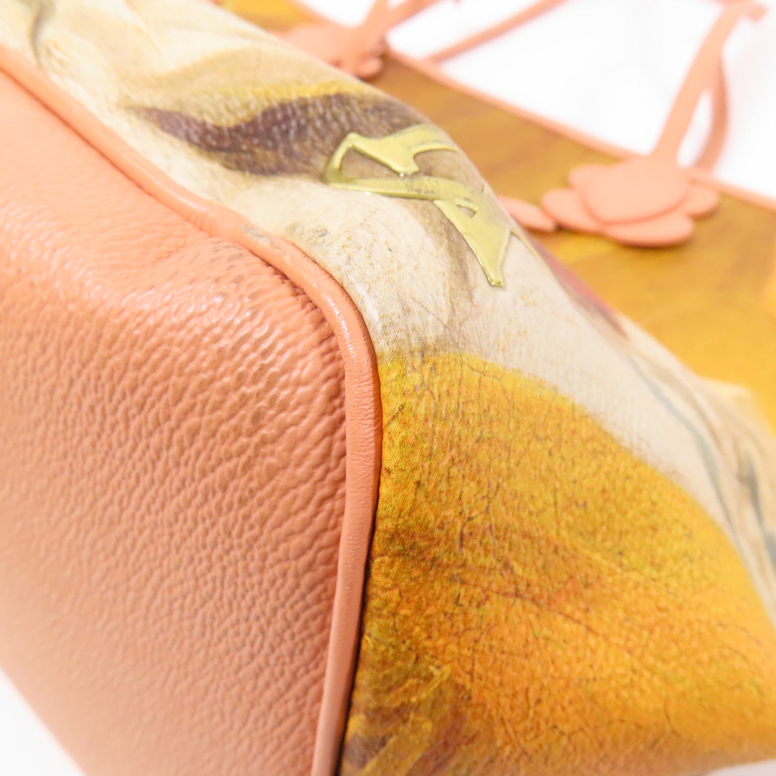 LOUIS VUITTON 塗層帆布/牛皮皮革Masters Collection Fragonard Neverfull MM手挽袋棕色/粉紅色