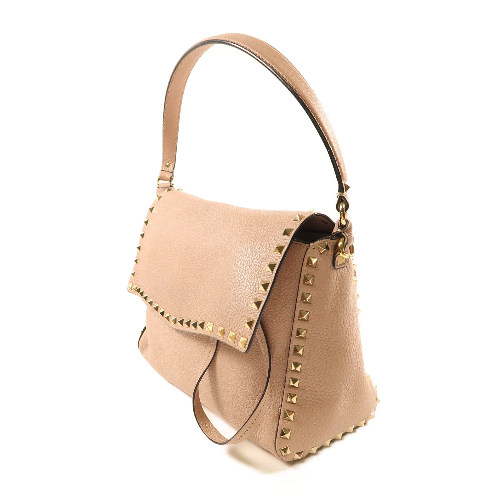 Valentino 牛皮皮革Shoulder Bag/Handbag金扣手挽袋/淺粉紅色肩背袋