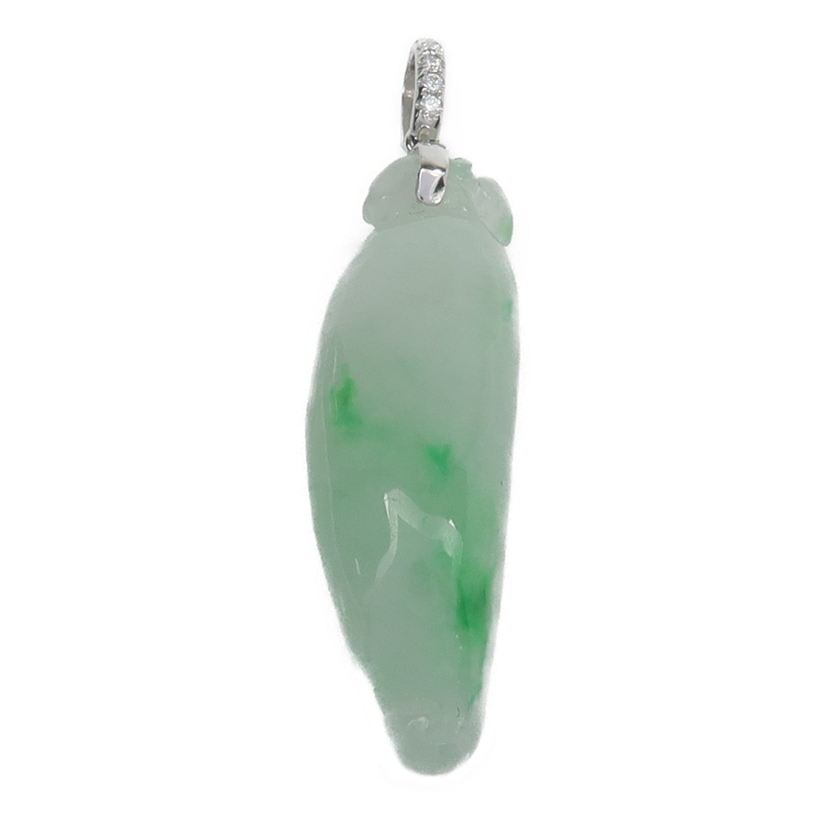 JEWELRY 18K白金/鑽石/翡翠Diamond Jade Pendant Top吊墜