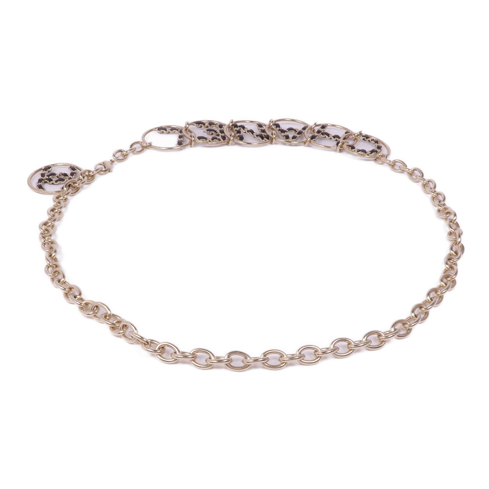 CHANEL 金屬/皮革Fancy Belt腰帶