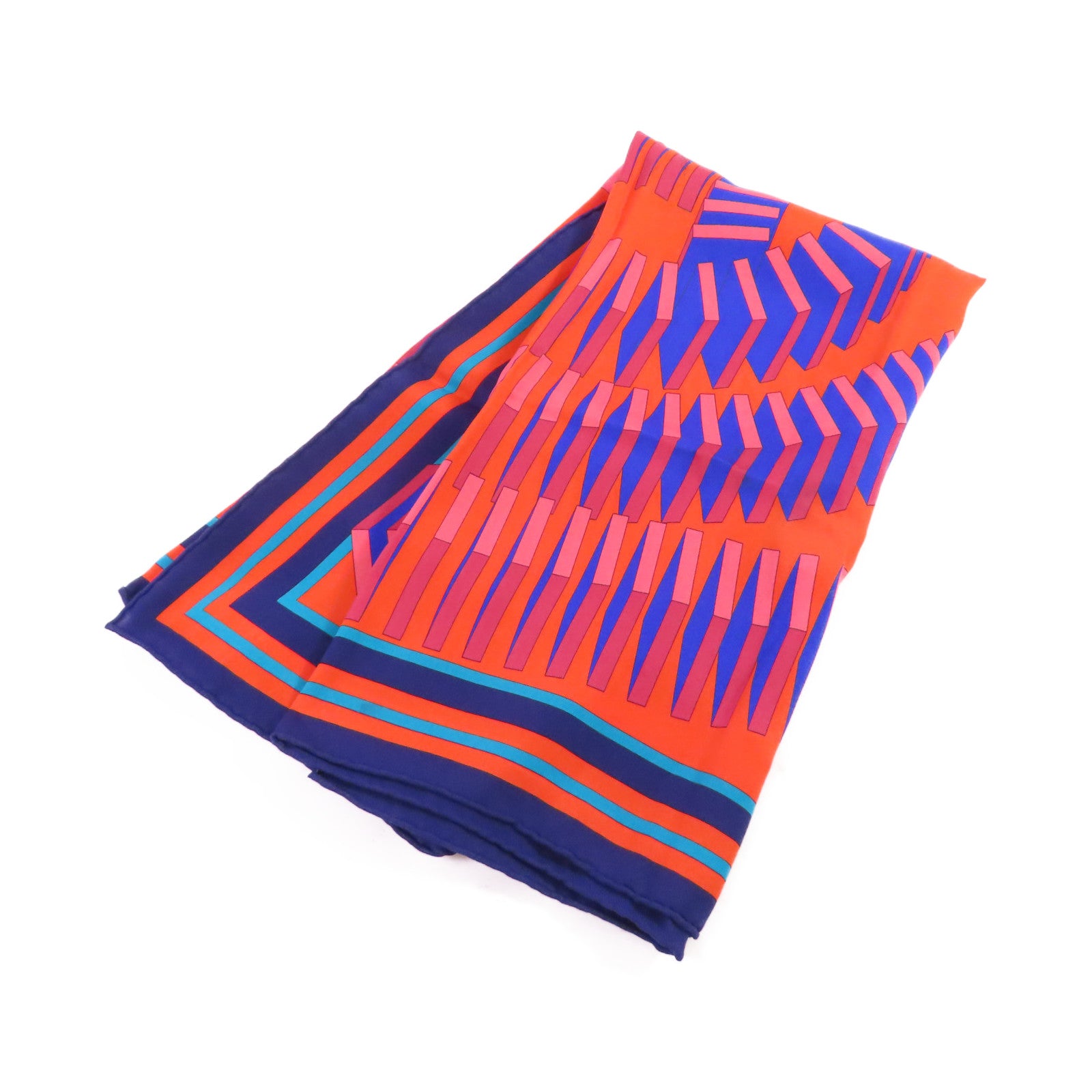 HERMES 絲質Scarf絲巾橙色/藍色/彩色