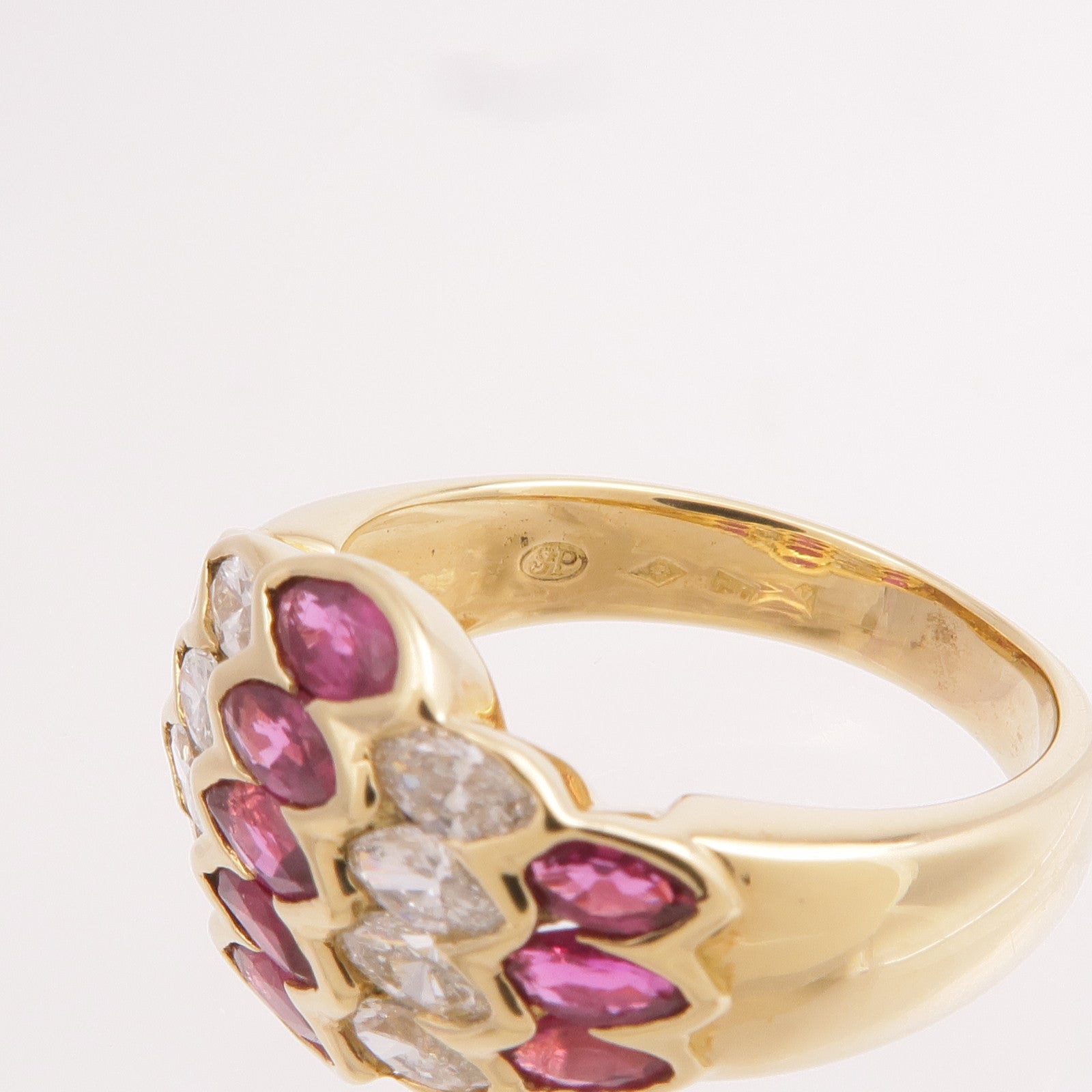 JEWELRY 【激減優惠】18K黃金Ruby Diamond Ring紅寶石/鑽石戒指US#7.5