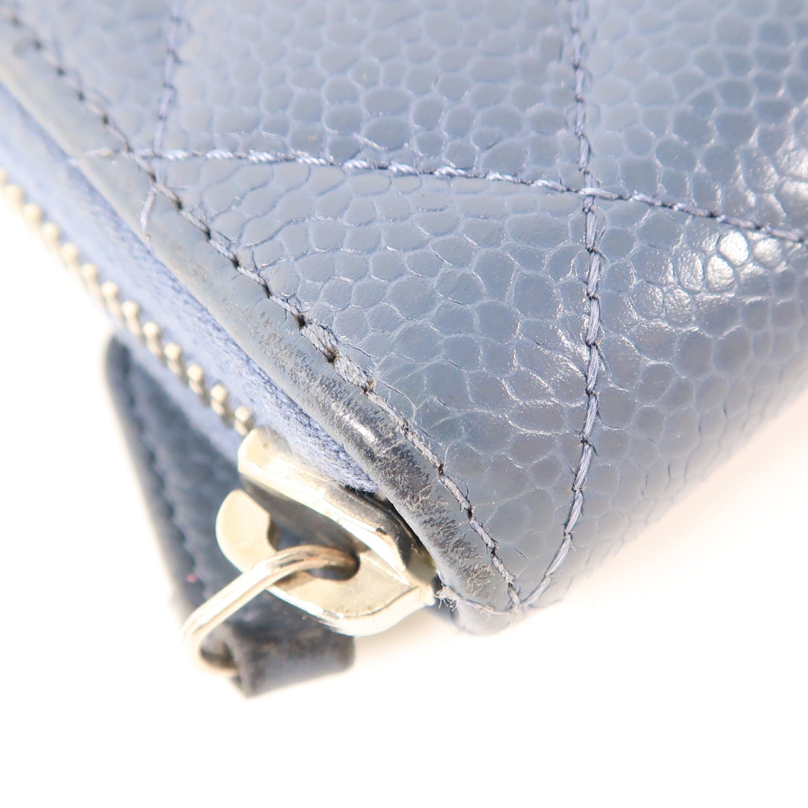 CHANEL 牛皮皮革Long Wallet銀扣長錢包