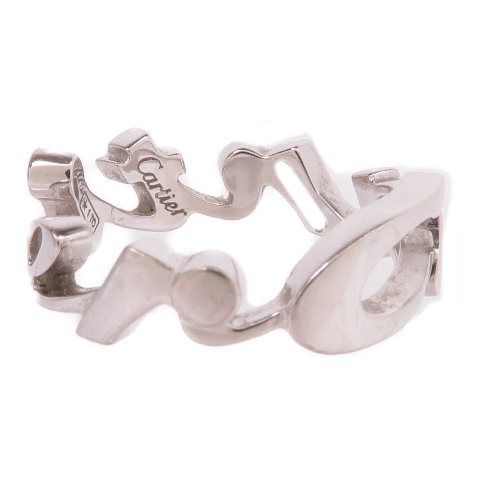CARTIER 18K白金Signature Ring戒指Cartier#49/US#5