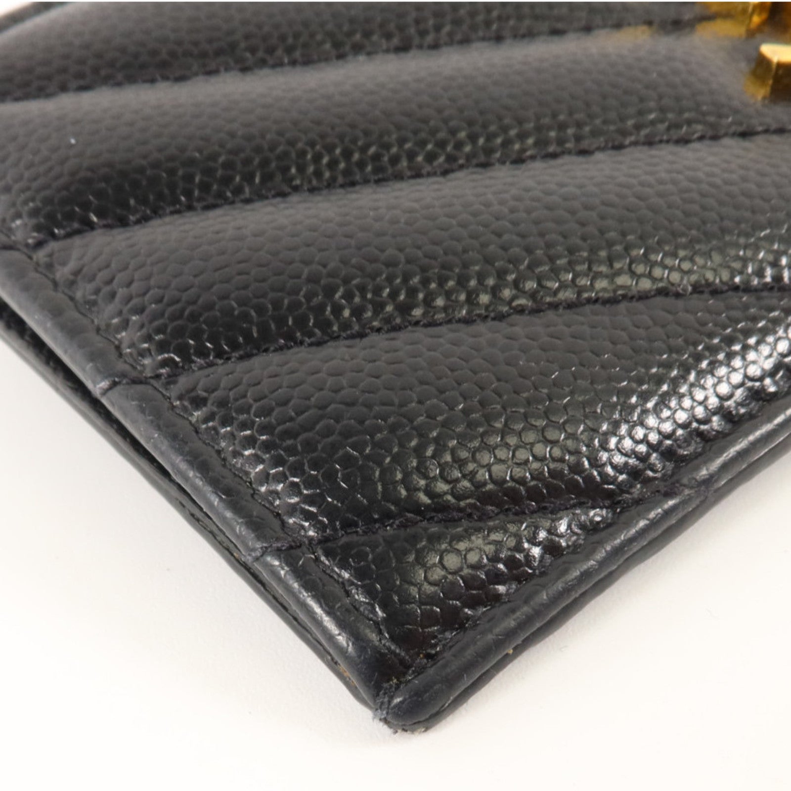 YVES SAINT LAURENT 牛皮皮革Card Case金扣卡片套