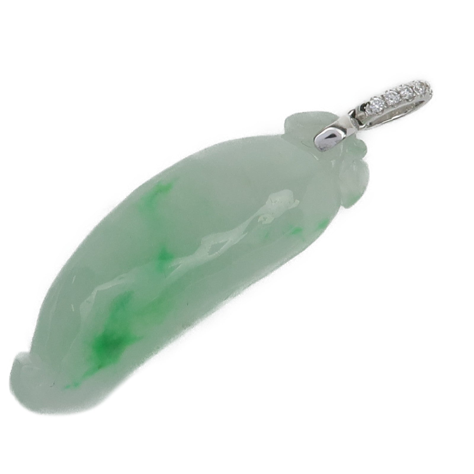 JEWELRY 18K白金/鑽石/翡翠Diamond Jade Pendant Top吊墜
