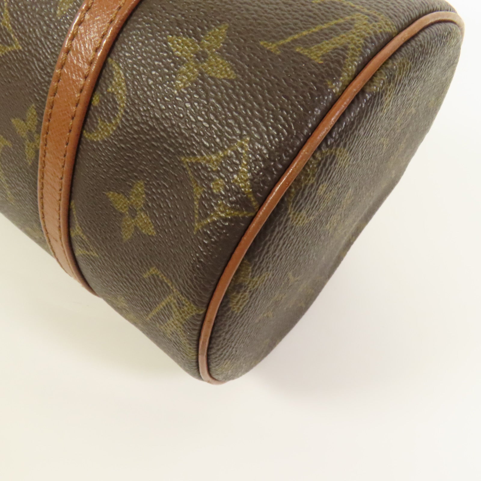 LOUIS VUITTON Monogram Papillon金扣手挽袋棕色