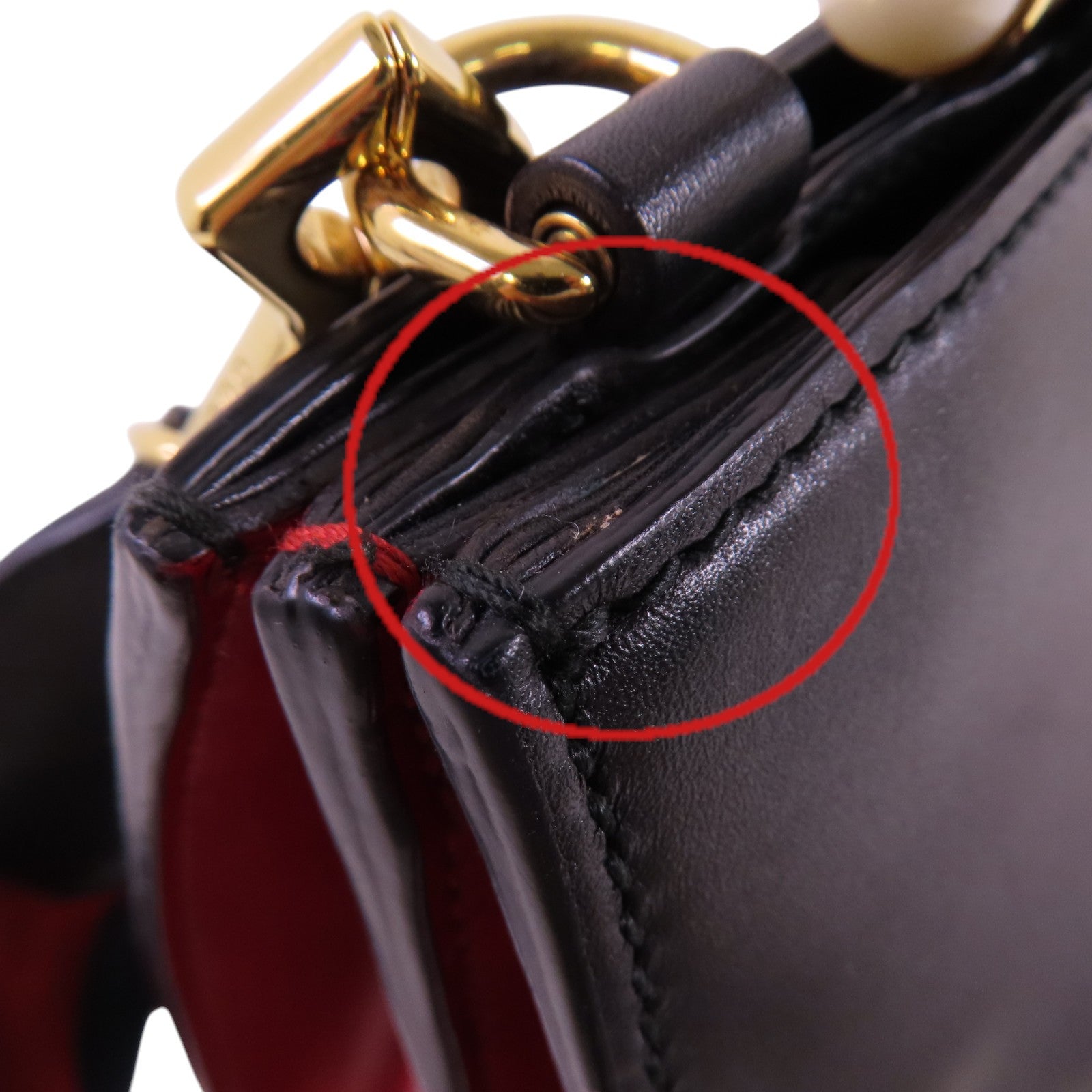 GUCCI 牛皮皮革Nymphaea Bamboo金扣手挽肩背兩用袋