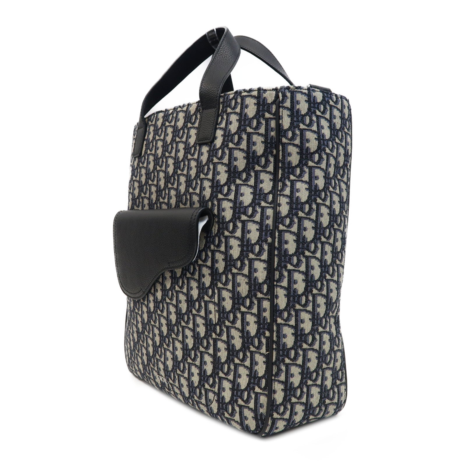 Dior 帆布2 Way Shoulder Tote銀扣手挽肩背兩用袋深藍色