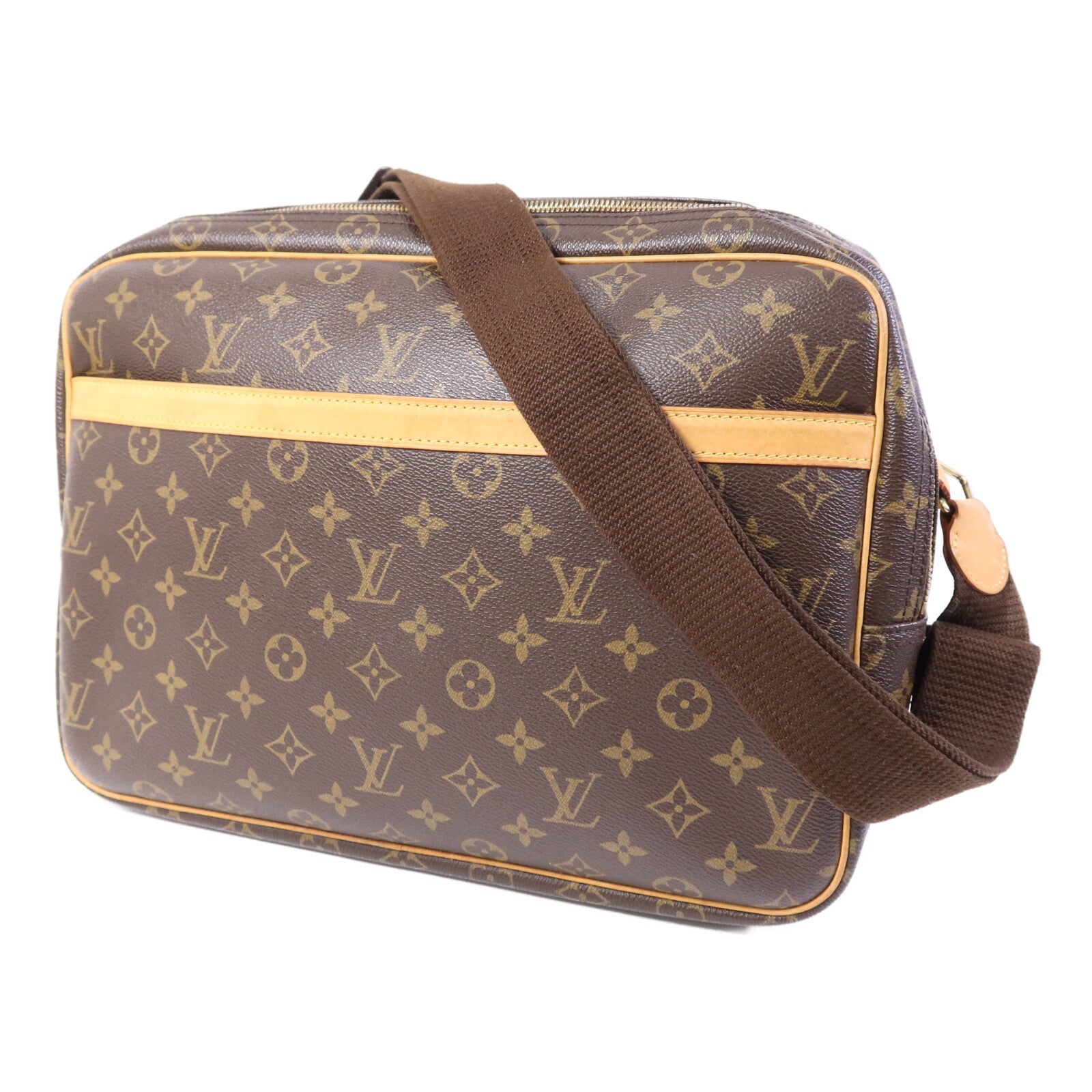 LOUIS VUITTON Monogram Reporter GM金扣肩背袋