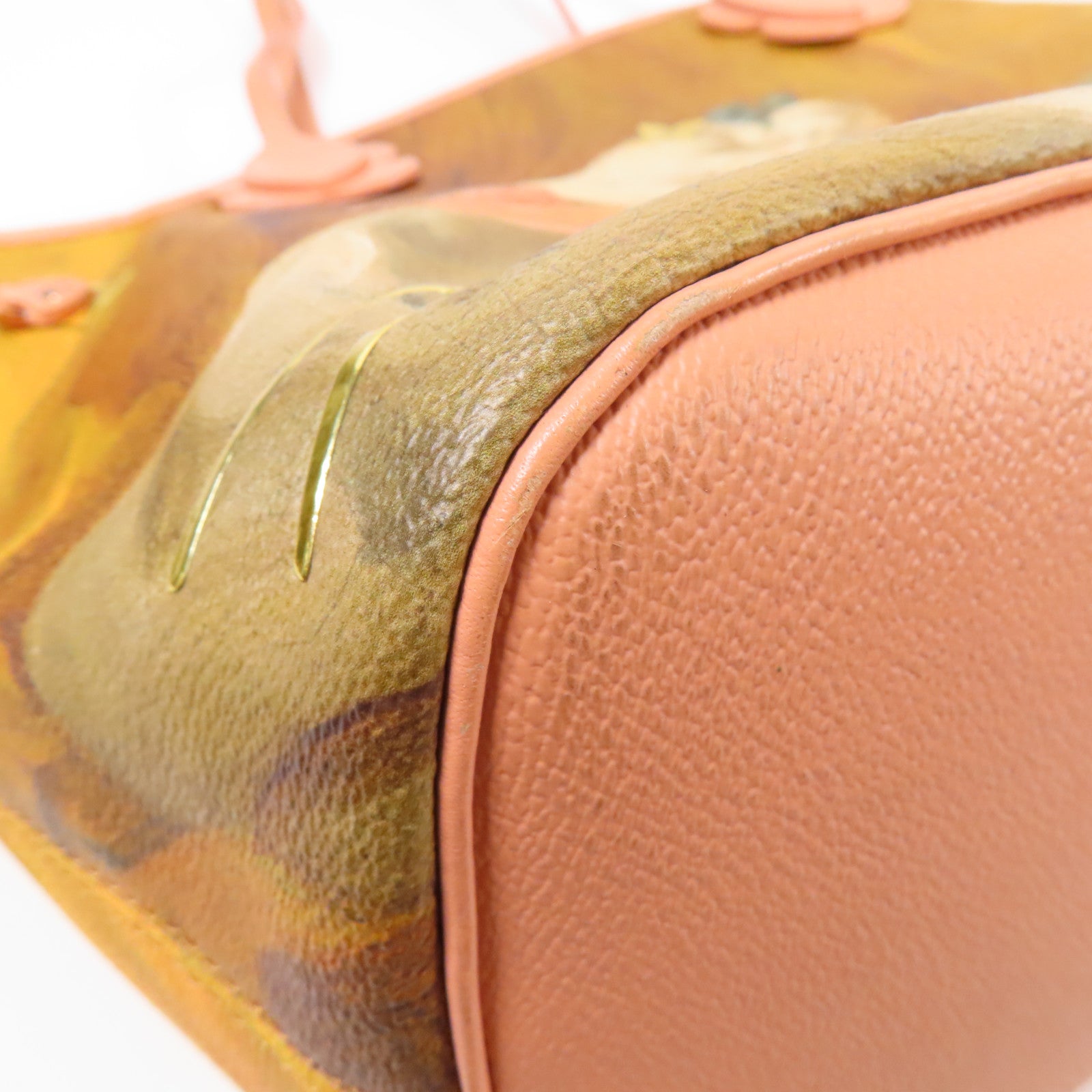 LOUIS VUITTON 塗層帆布/牛皮皮革Masters Collection Fragonard Neverfull MM手挽袋棕色/粉紅色