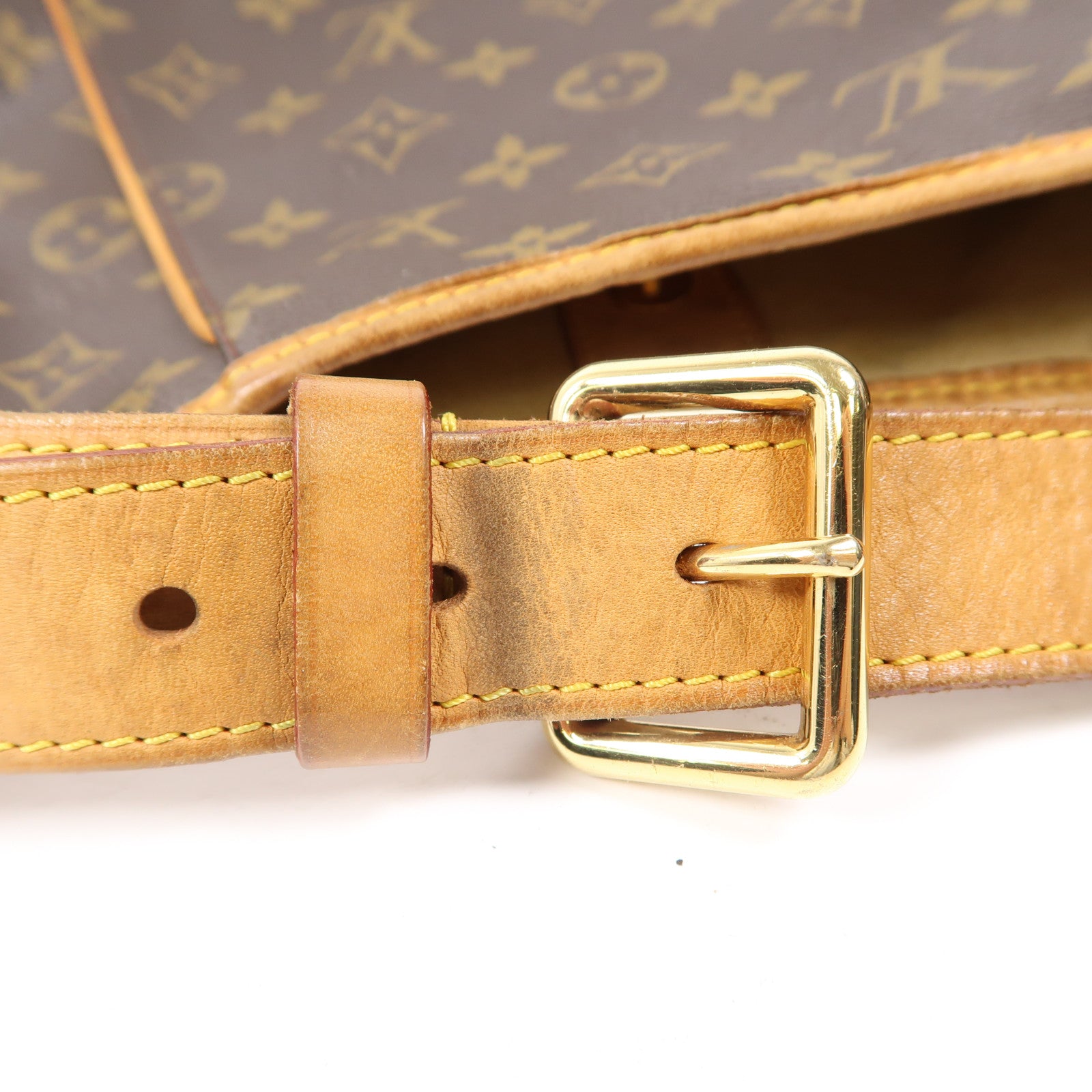 LOUIS VUITTON Monogram Galliera PM金扣肩背袋棕色