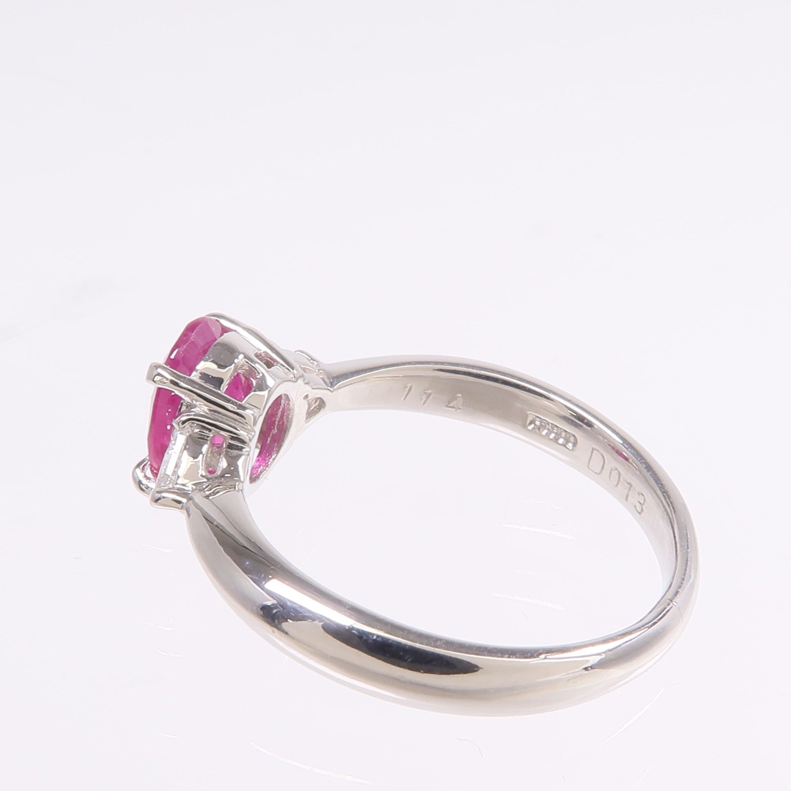 JEWELRY PT900鉑金Ruby Diamond Ring紅寶石/鑽石戒指