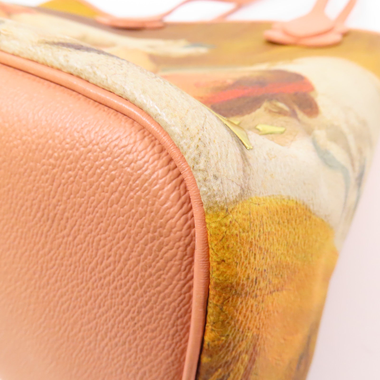 LOUIS VUITTON 塗層帆布/牛皮皮革Masters Collection Fragonard Neverfull MM手挽袋棕色/粉紅色