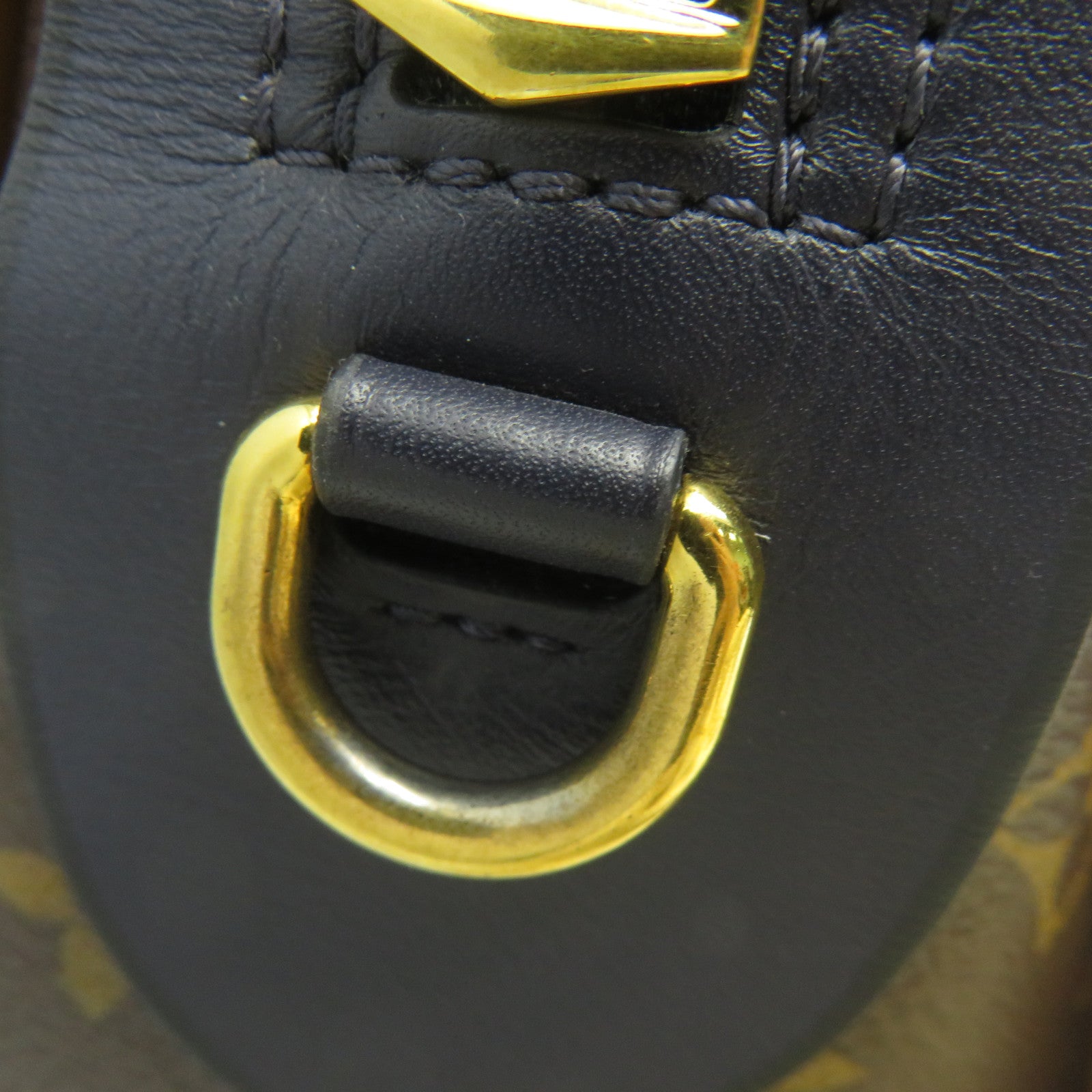 LOUIS VUITTON Monogram Tuileries金扣手挽肩背兩用袋啡色/深藍色