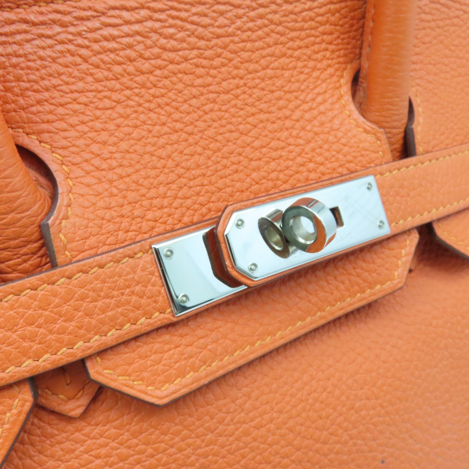 HERMES 【激減優惠】Togo Birkin 30 Hand Bag銀扣手挽袋Feu/火焰橘色